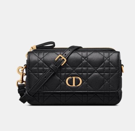 Dior o1w1db10924 Size: OS / Calfskin Caro Pouch in Black Size ONE SIZE - 2 Thumbnail