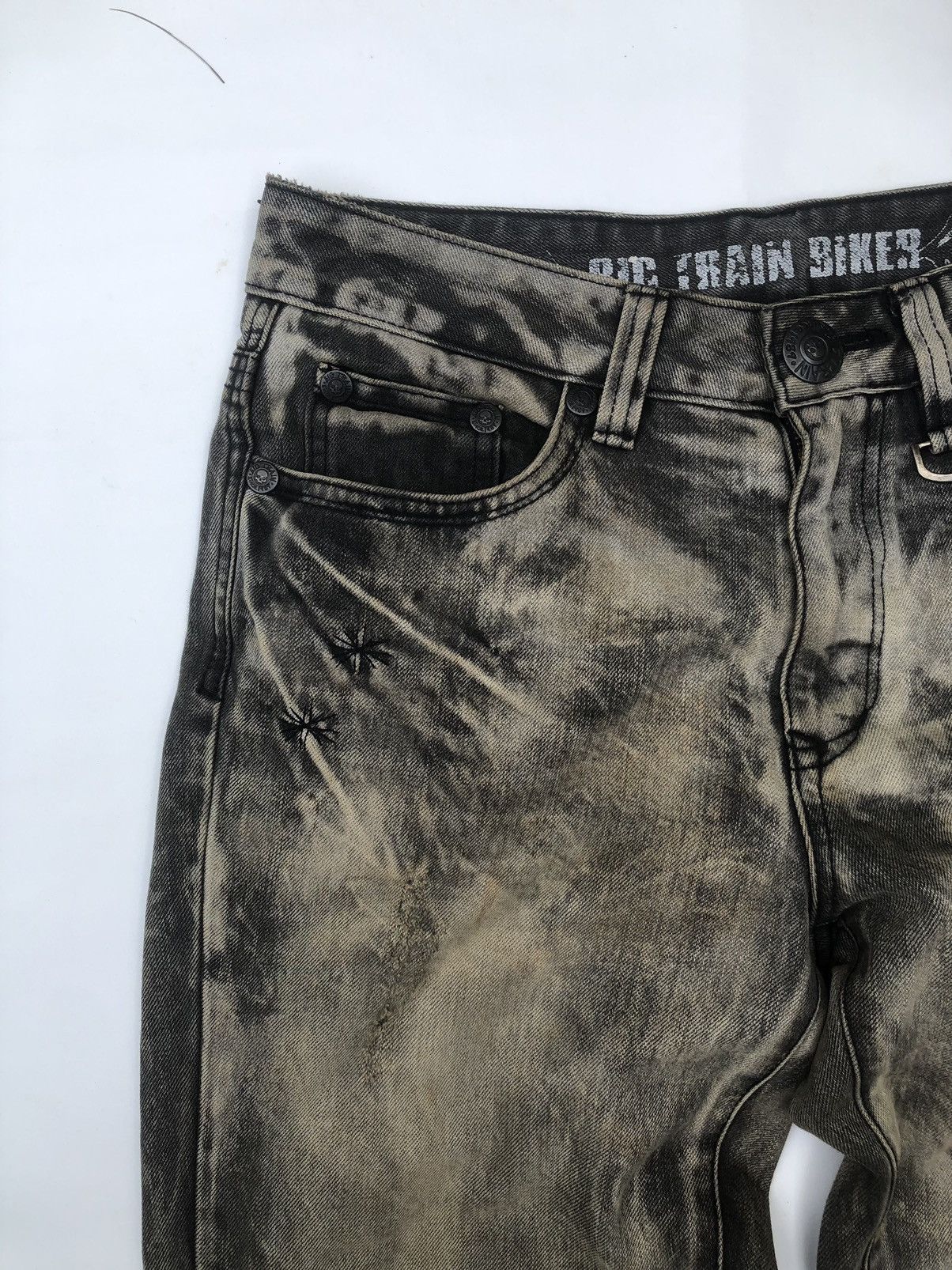 If Six Was Nine Jeans Takahashi Big Train biker Bleach Acid Wash Denim Size US 32 / EU 48 - 5 Thumbnail
