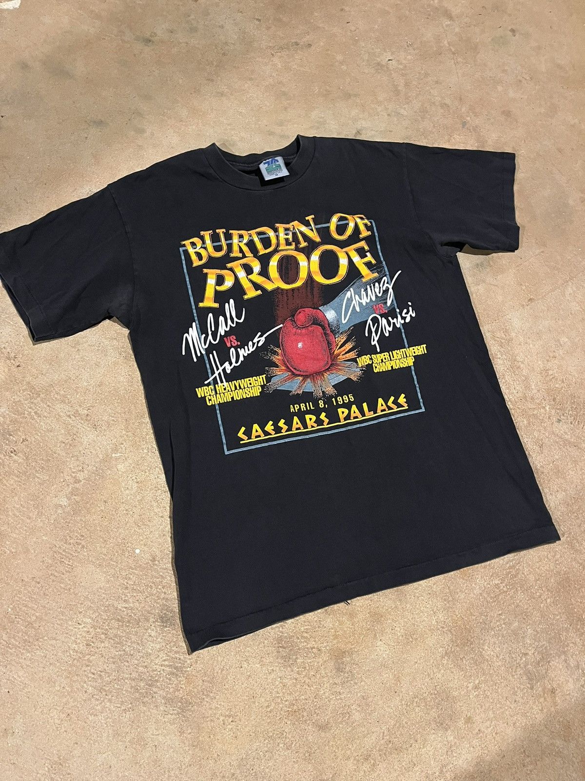 Vintage Vintage Boxing T Shirt 1995 Burden of Proof Size US M / EU 48-50 / 2 - 1 Thumbnail