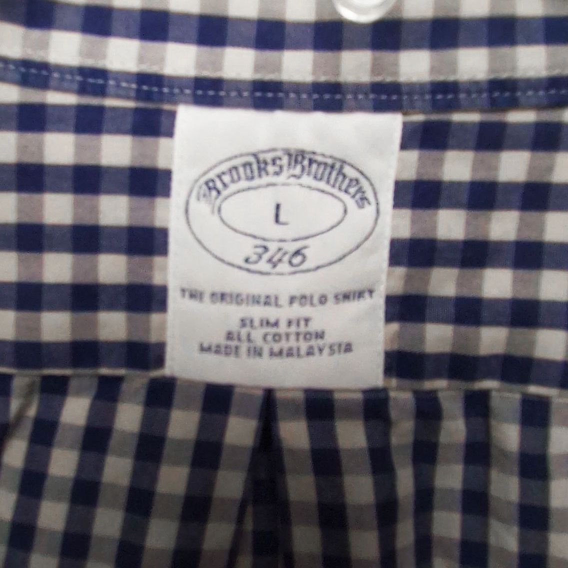 Brooks Brothers BROOKS BROTHERS 346 Men's L Slim Fit Cotton Button Shirt Size US L / EU 52-54 / 3 - 4 Thumbnail