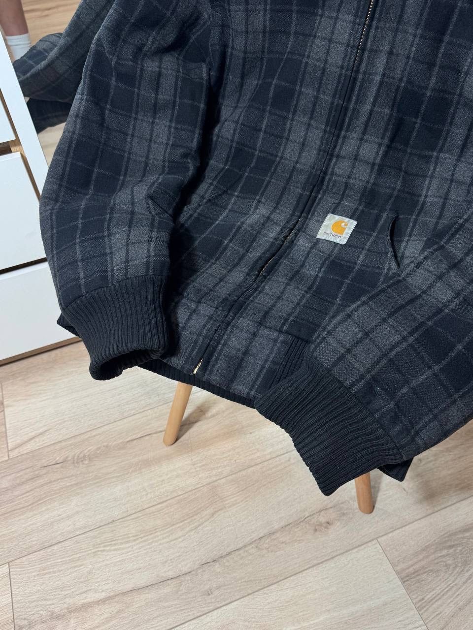 Carhartt Vintage Carhartt Active Jacket Size M Gray/Black Check Wool Size US M / EU 48-50 / 2 - 2 Thumbnail