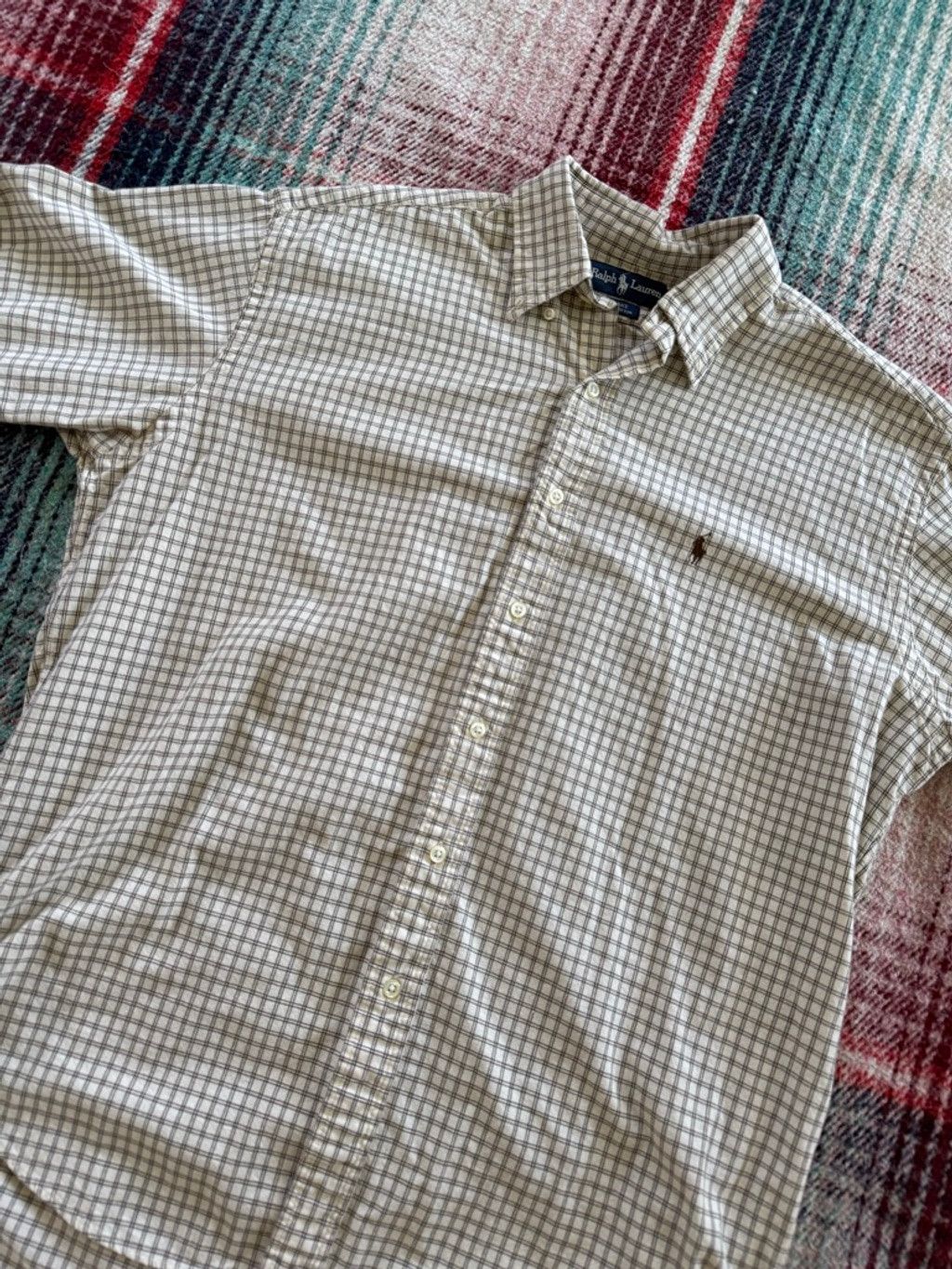Ralph Lauren Ralph Lauren Casual Button Down Shirt L Beige Brown Plaid Size US L / EU 52-54 / 3 - 2 Thumbnail