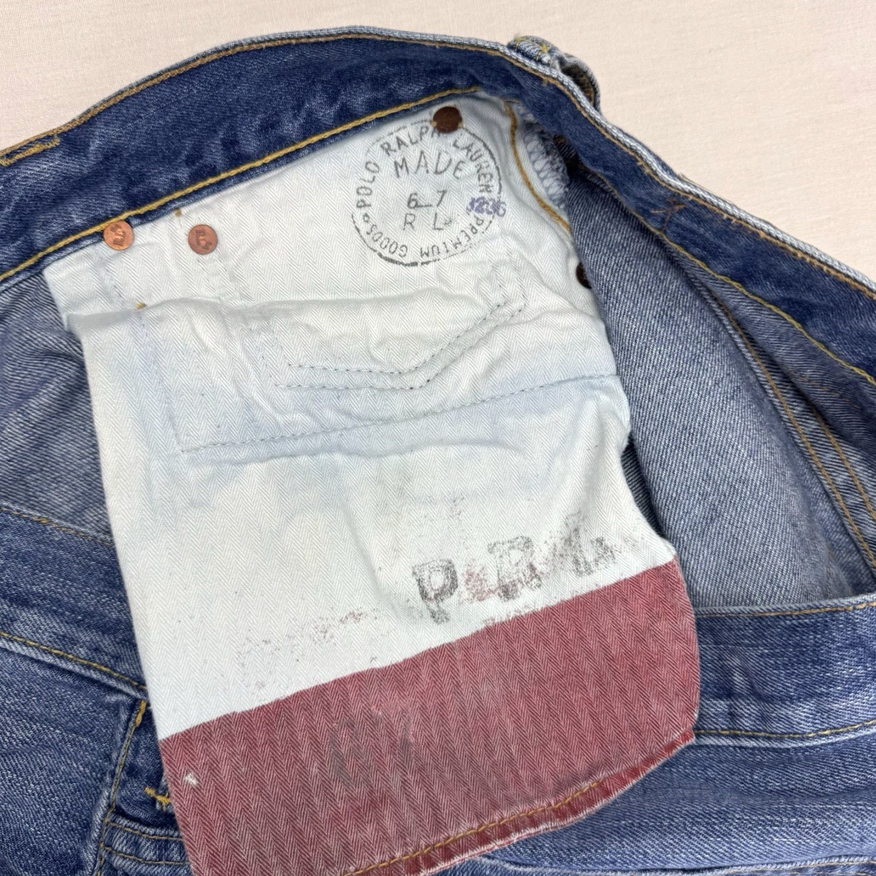 Polo Ralph Lauren VINTAGE Polo Ralph Lauren Jeans Button Fly Adult 38x30 Relaxed Hipster 90s Y2K Blue Mens Jeans Size US M / EU 48-50 / 2 - 7 Thumbnail