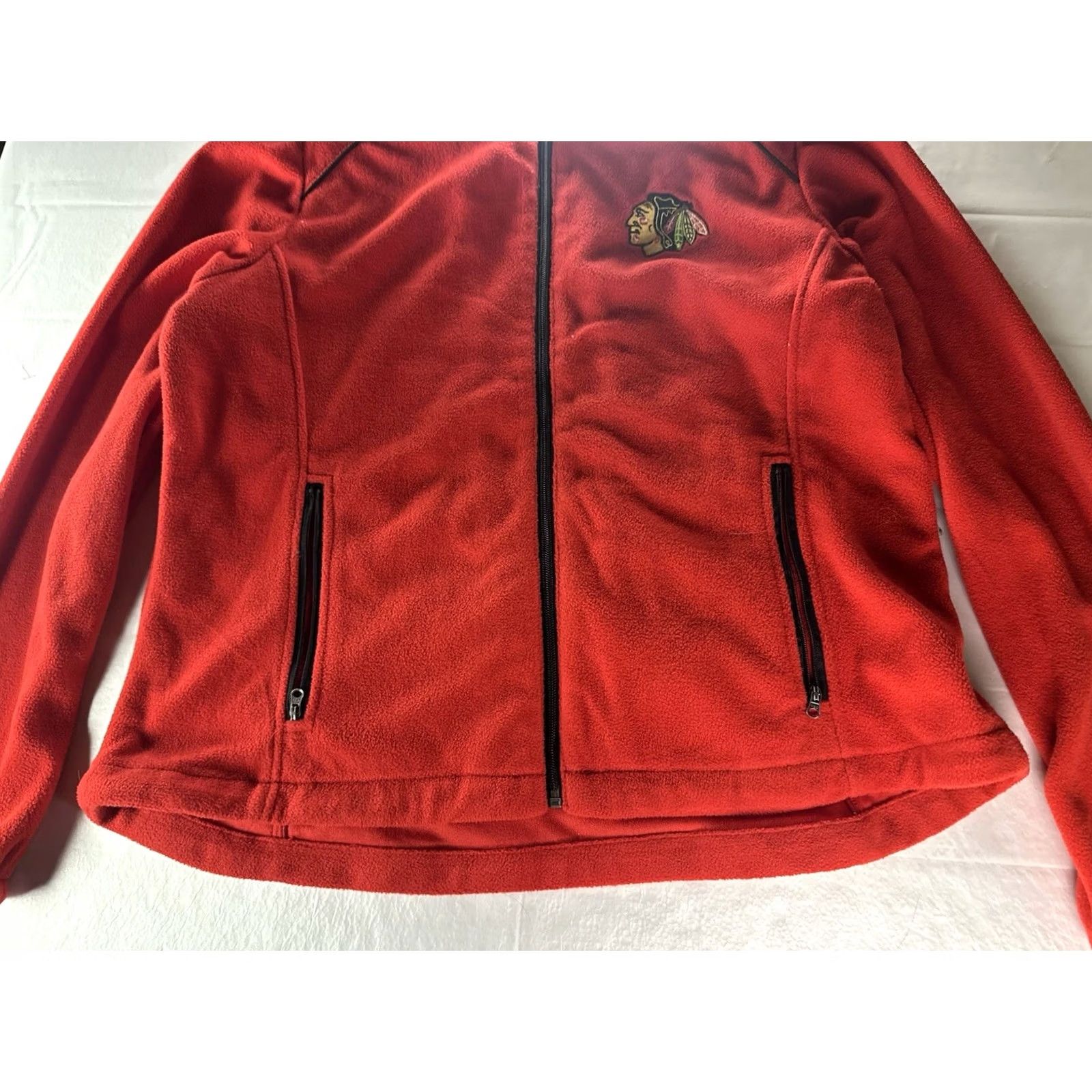 G-III G-III Chicago Blackhawks Ladies Red Fleece Full Zip Jacket Size S / US 4 / IT 40 - 3 Thumbnail