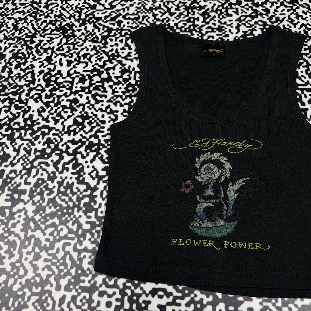 Ed Hardy Vintage Y2K Ed Hardy Flower Power Japanese Style Tank Top Size L / US 10 / IT 46 - 4 Thumbnail