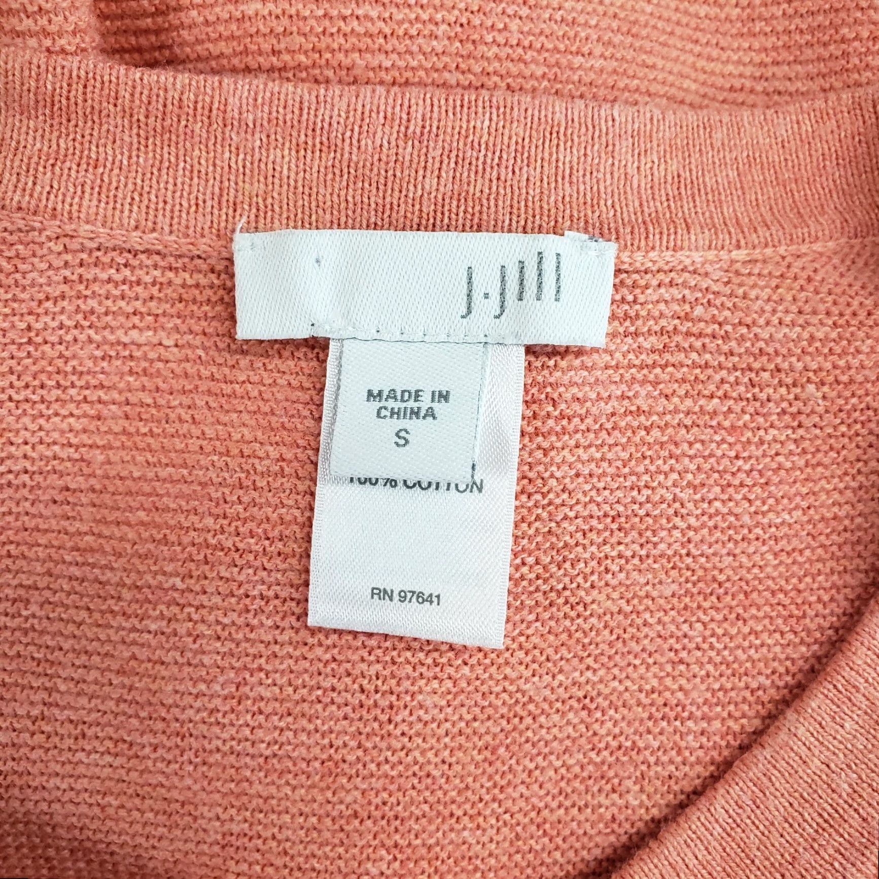 J. Jill J Jill Womens Knit Top Sz S Solid Orange Long Sleeve Cotton Shirt Size S / US 4 / IT 40 - 6 Thumbnail