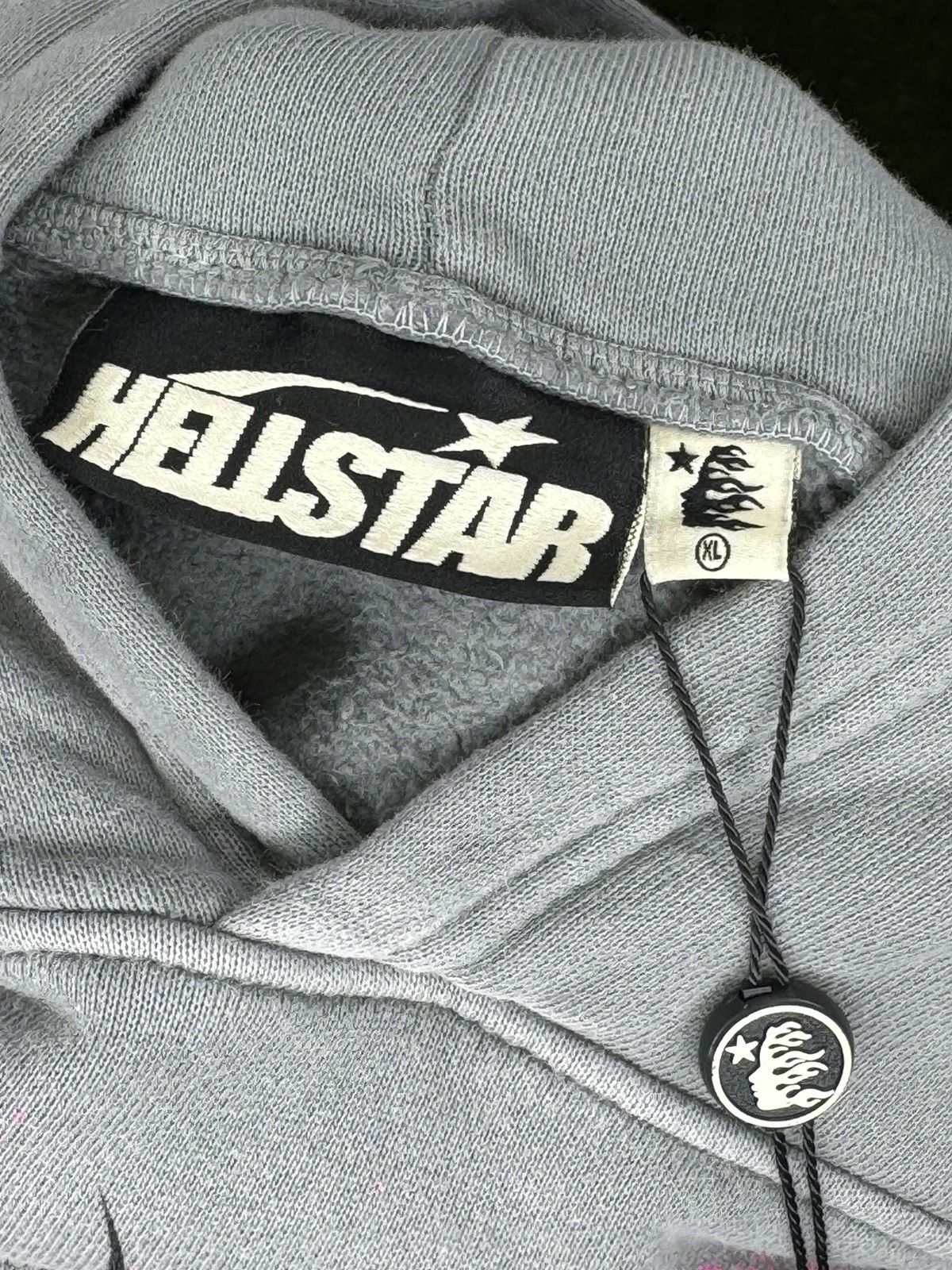 Hellstar Grey Pink Future Flame Hoodie