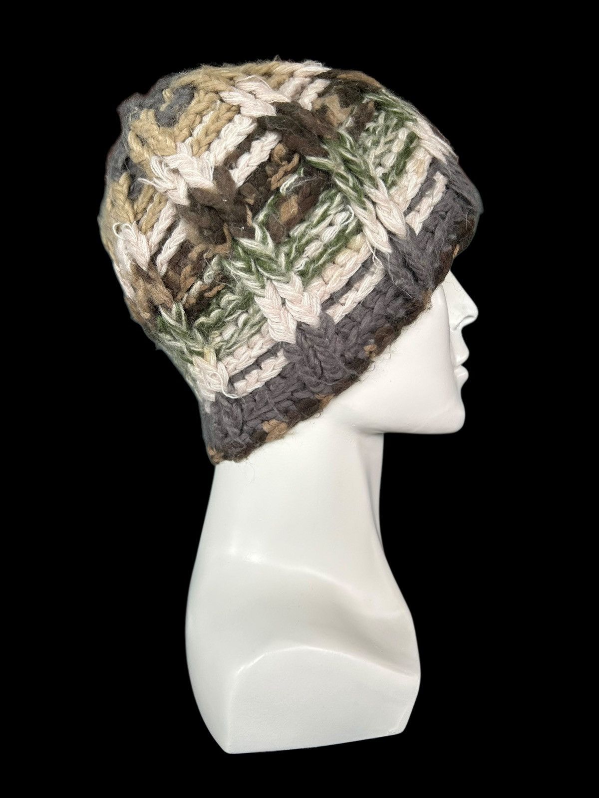 Japanese Brand × Kapital × Vintage Crochet Knitted Japanese Style Beanie Hats Rare 🎌☠️☠️ Size ONE SIZE - 4 Thumbnail