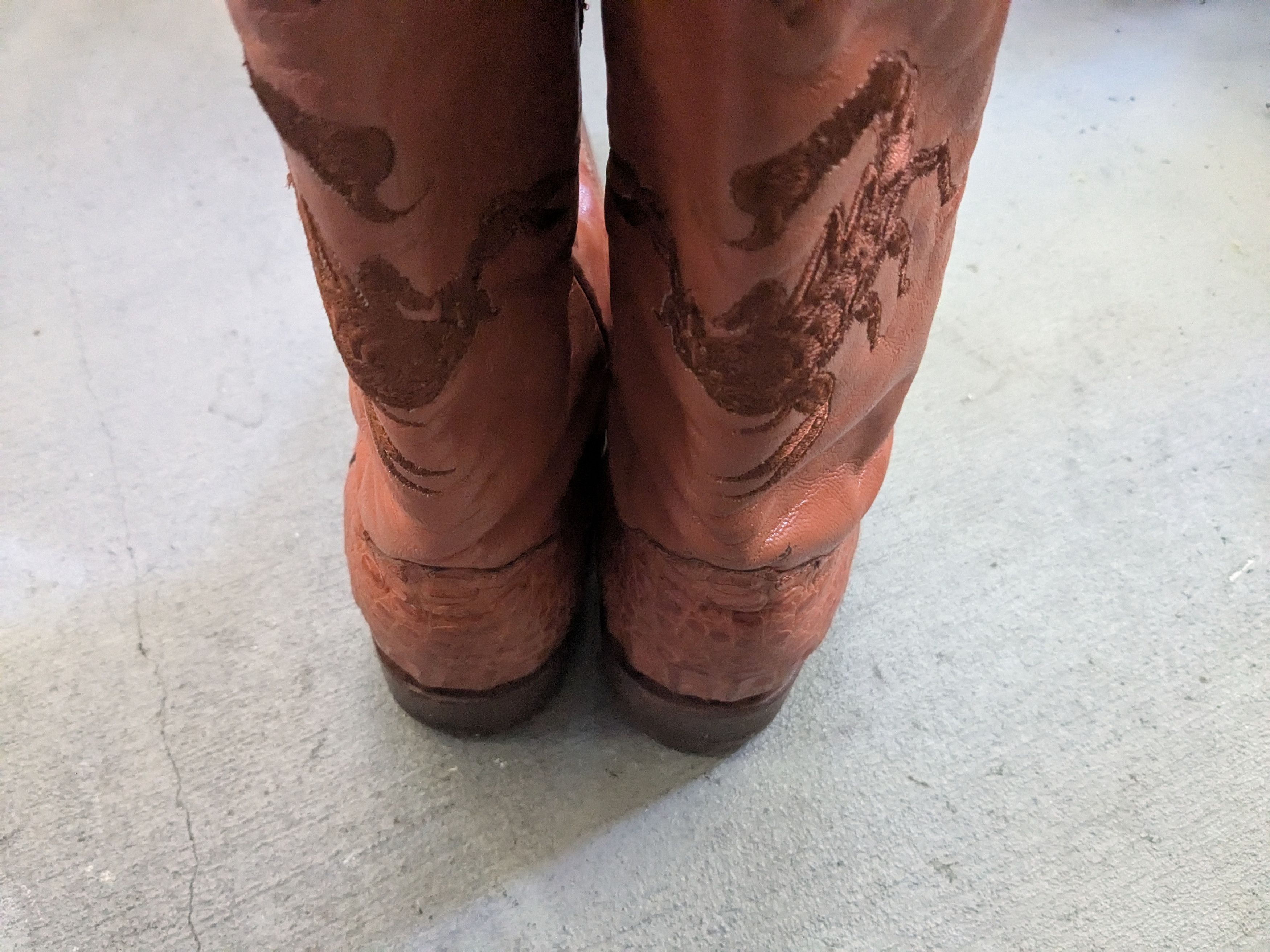 Genuine Leather Crocodile Cowboy Boots Brown 8.5 Vintage Leather Botas Size US 8.5 / EU 41-42 - 16 Thumbnail