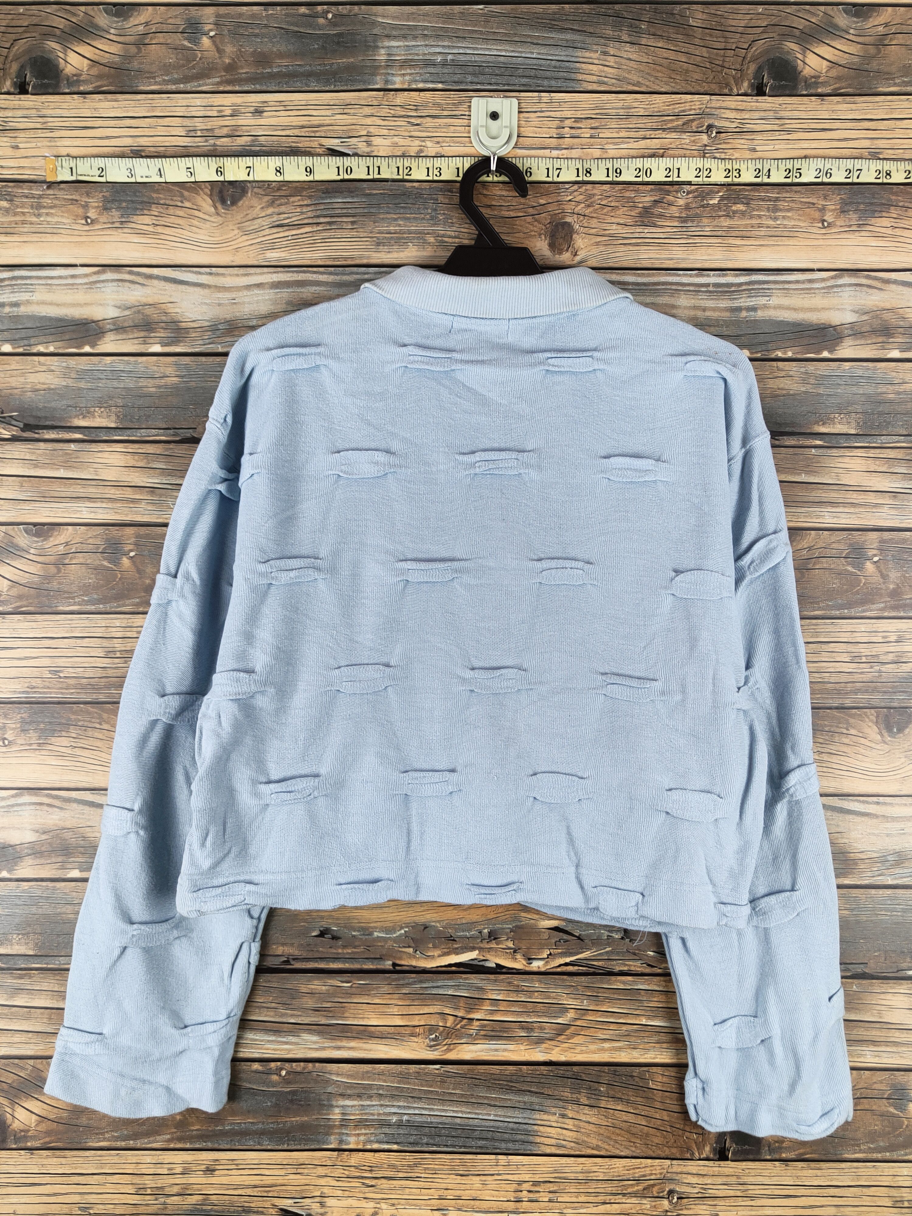 Issey Miyake DL Issey Miyake Light Blue Knitwear Crop Tops #46-376 Size M / US 6-8 / IT 42-44 - 7 Thumbnail