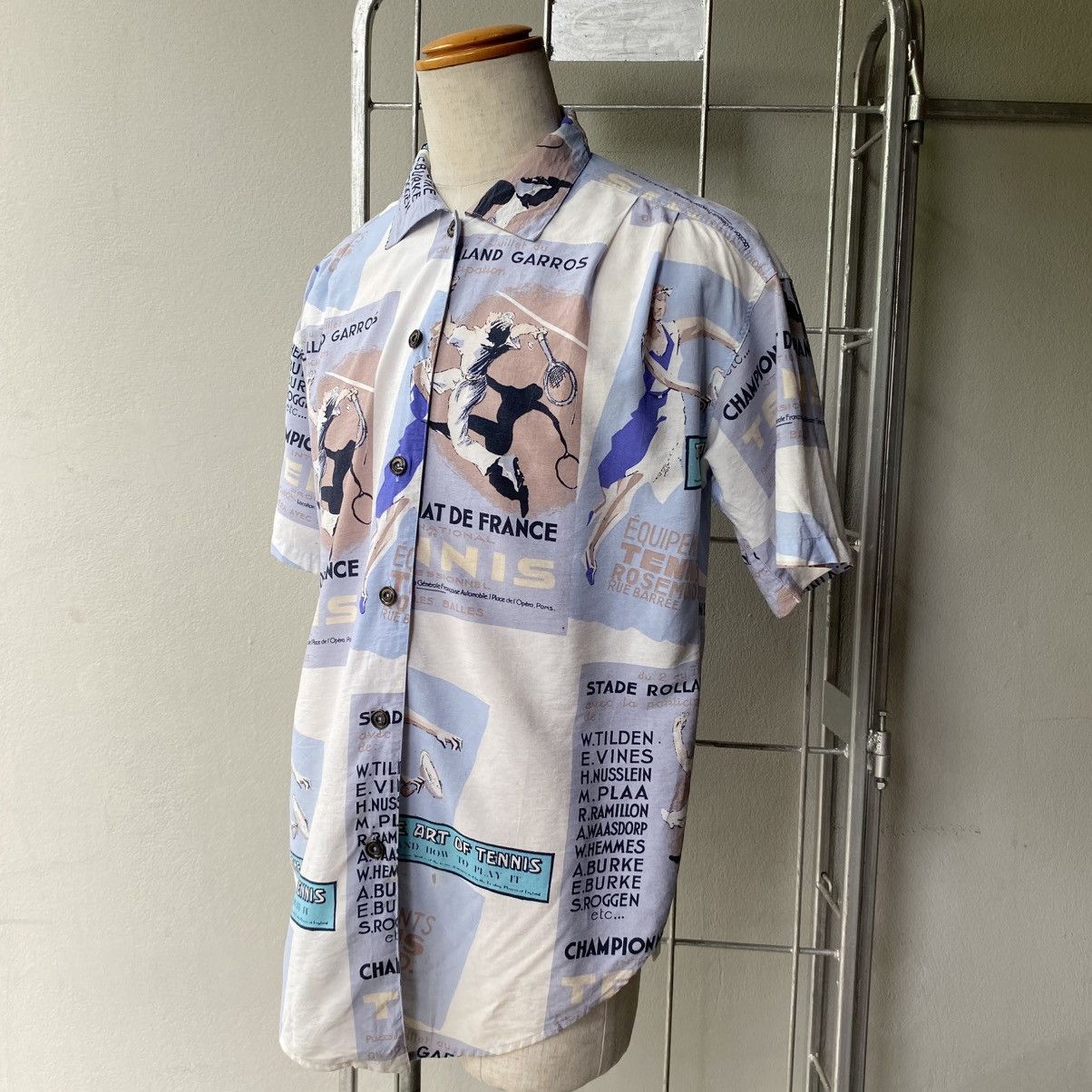 Japanese Brand Jose Allen Coquille Tennis Print Shirt Size US L / EU 52-54 / 3 - 16 Thumbnail