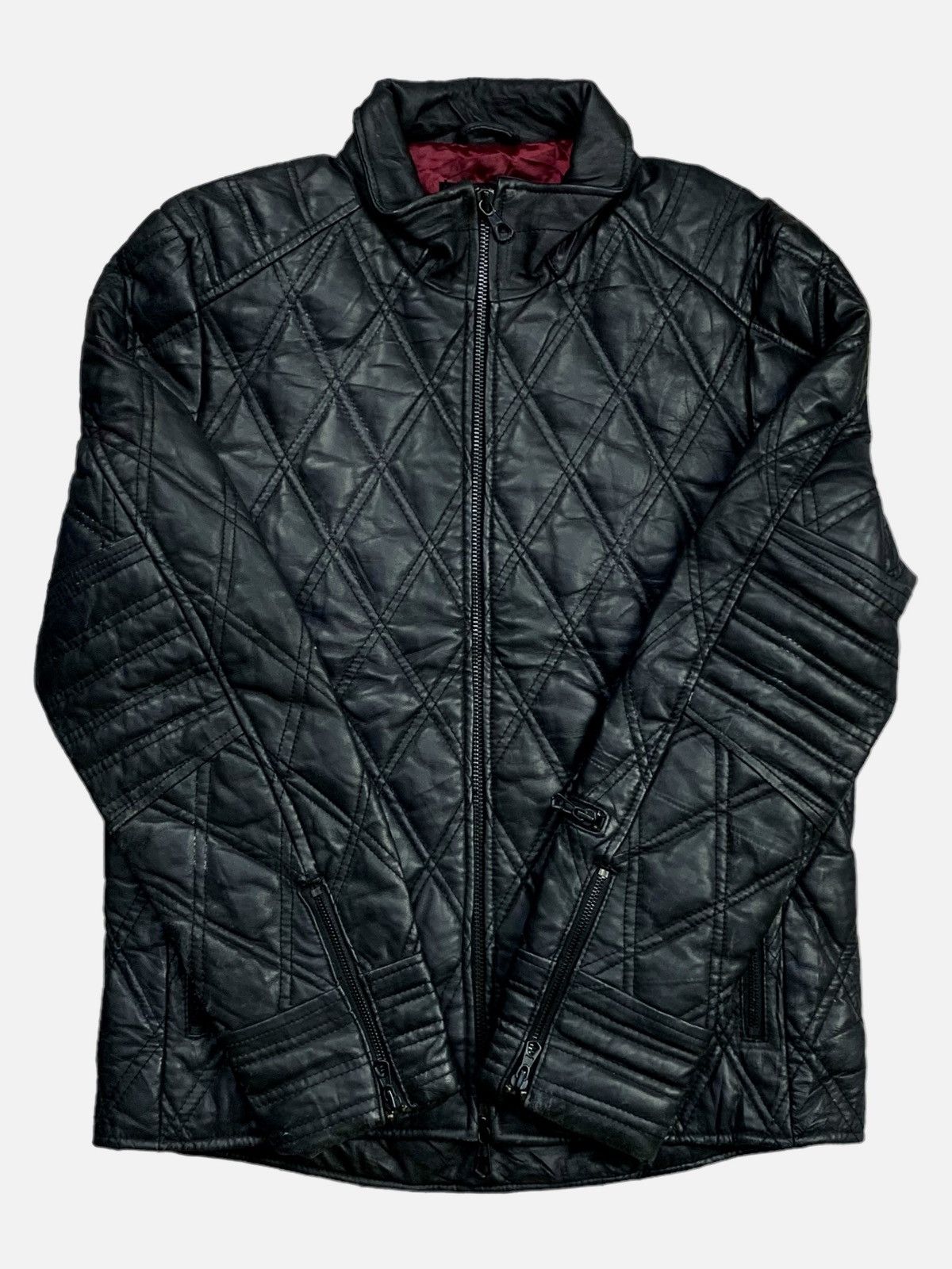 JACKROSE 2000s Luv Maison Jackrose - Diamond Pattern Leather Jacket Size US M / EU 48-50 / 2 - 4 Thumbnail
