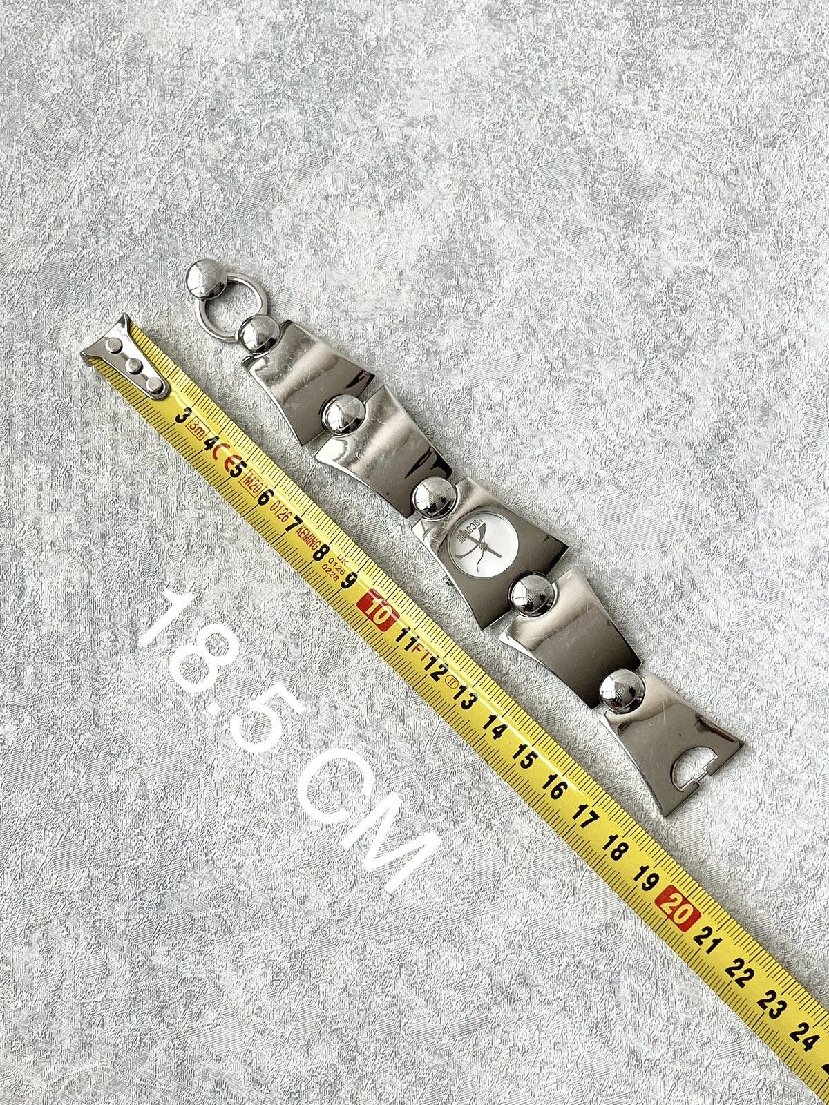 Just Cavalli Just Cavalli Archive Y2K Metal Link Tech Watch Silver Cyber Size ONE SIZE - 15 Thumbnail