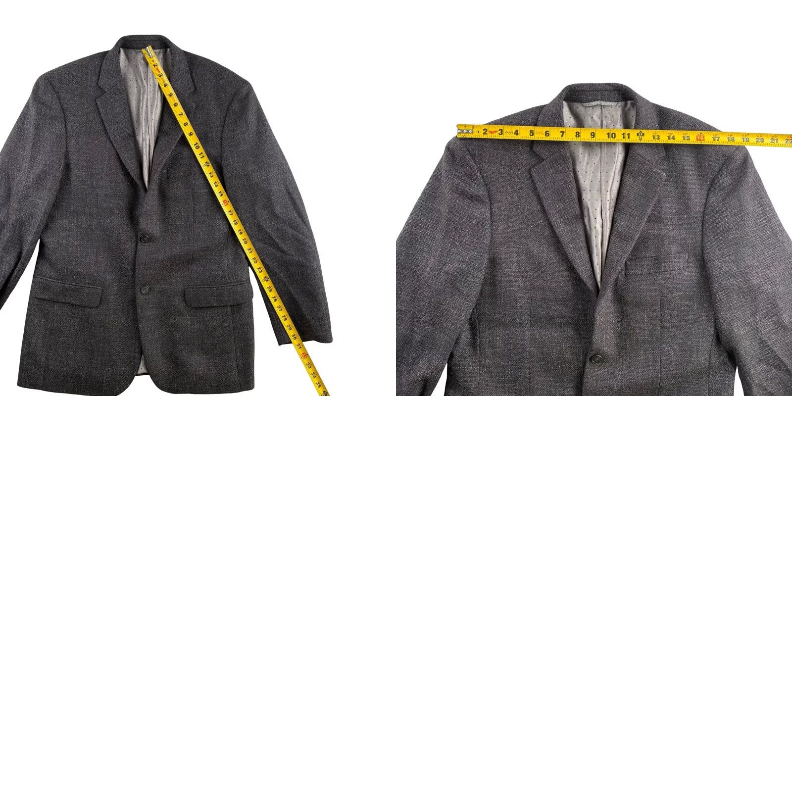 Vintage Ibiza Blazer Jacket Gray Wool Tweed 40R Men’s Two-Button Double-Vented Vintage? No Size 40R - 8 Thumbnail
