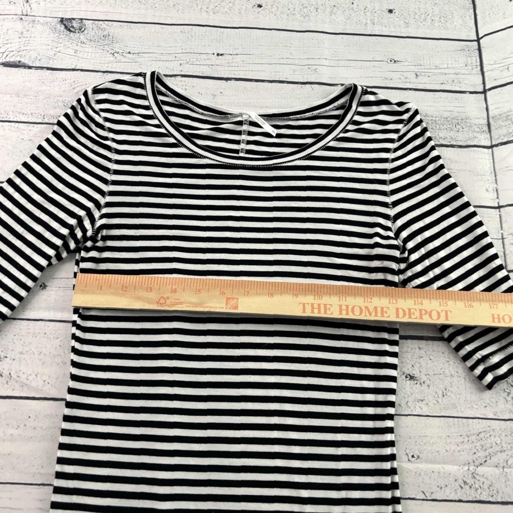 Free People Free People Striped Top Women's Small Black White T-Shirt Shirt Colorful 1/2 Sleeve Size S / US 4 / IT 40 - 4 Thumbnail