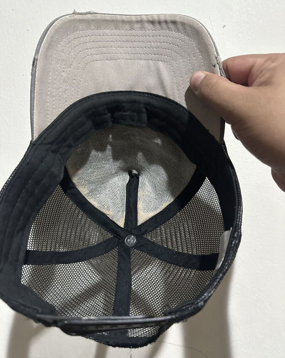 Japanese Brand VTG ROCK Distress Trucker Hat Size ONE SIZE - 6 Thumbnail