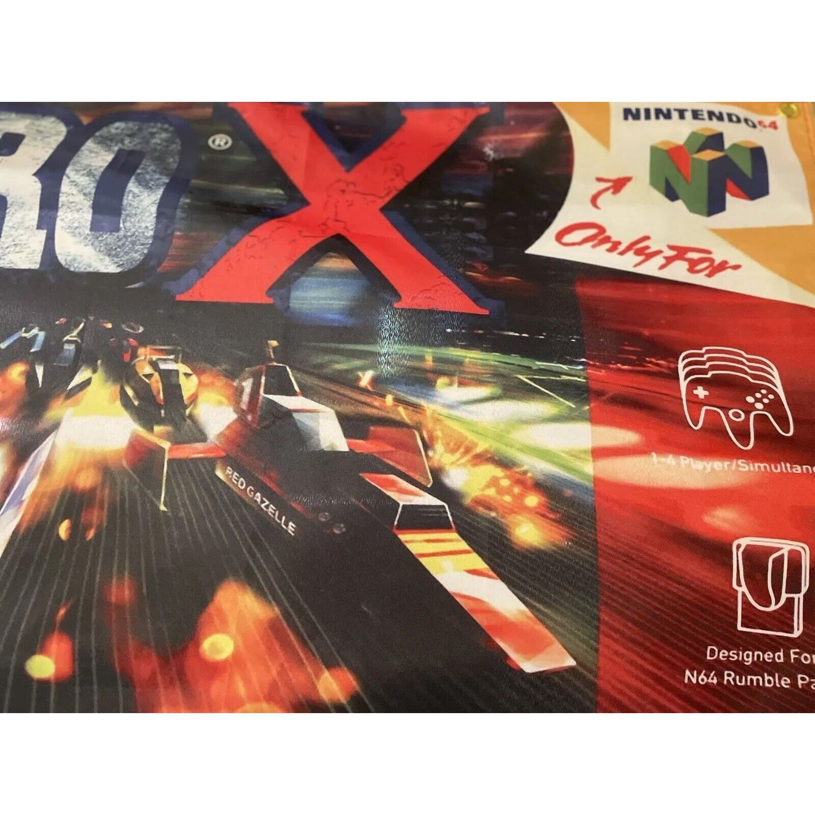 Nintendo F-Zero X 5ft Flag Nintendo 64 1998 Banner Poster N64 F Zero Size ONE SIZE - 3 Thumbnail