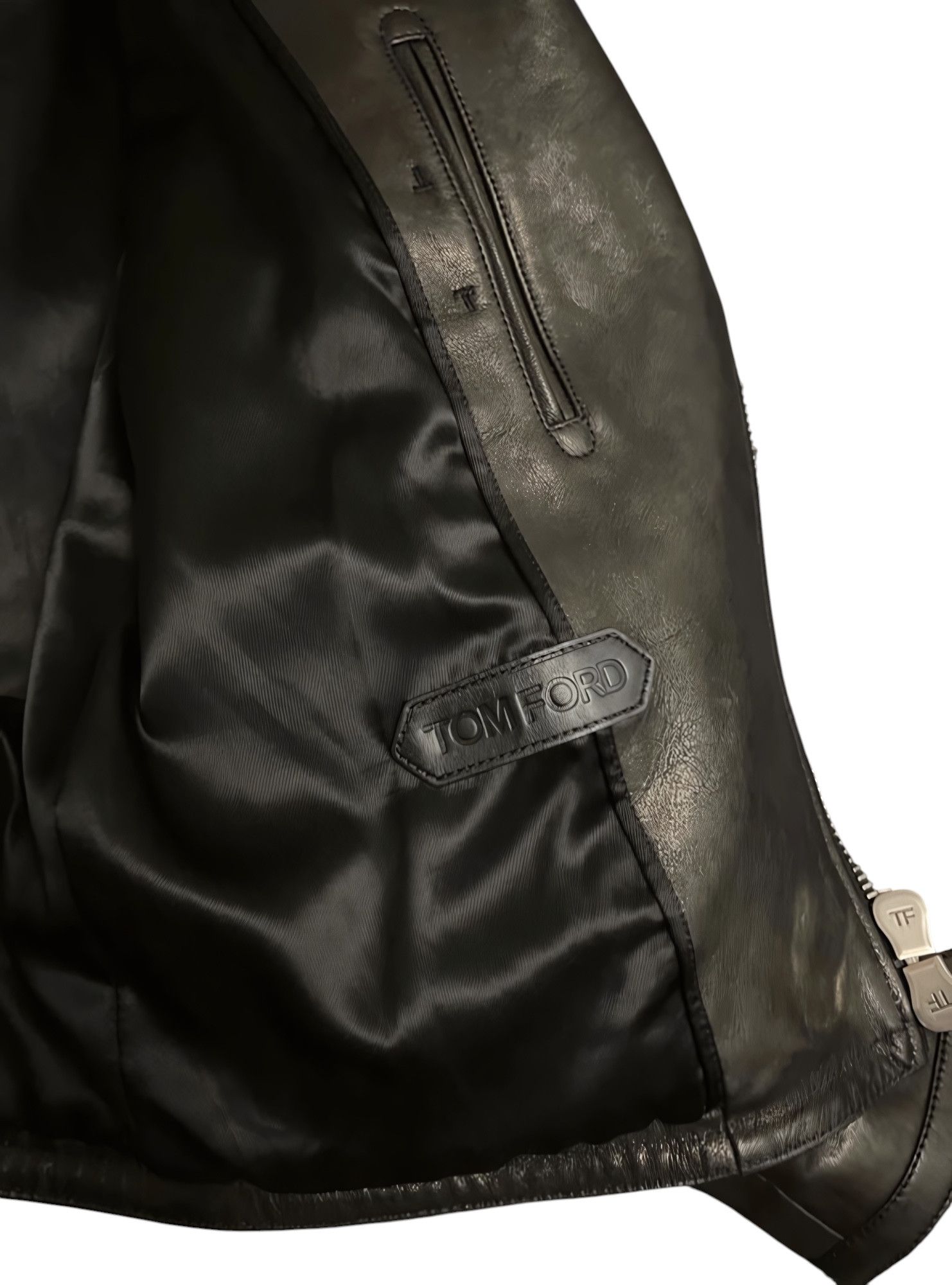 Tom Ford LEATHER BIKER BOMBER JACKET Size US M / EU 48-50 / 2 - 7 Thumbnail