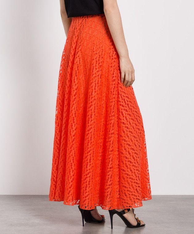 Valentino o1y0326 Maxi Skirt in Orange Size 27" / US 4 / IT 40 - 4 Thumbnail