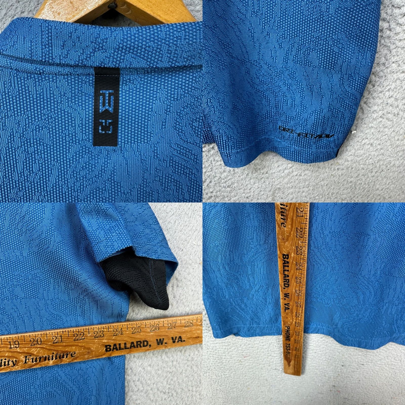 Nike Nike Tiger Woods Collection Dri FIT Polo Shirt Golf Men 2XL Blue Short Sleeve Geometric Nike Dri-FIT Polo Shirt Mens Golf Apparel EUC Size US XXL / EU 58 / 5 - 8 Thumbnail