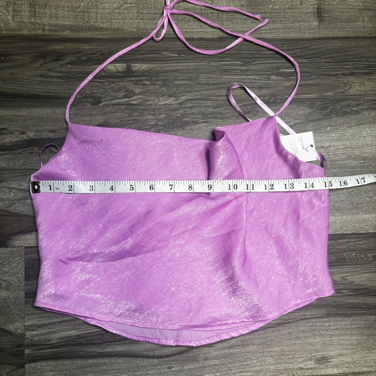 Vintage Wild Fable Womens Pink Cowlneck Cropped Satin Halter Size XS Size XS / US 0-2 / IT 36-38 - 5 Thumbnail
