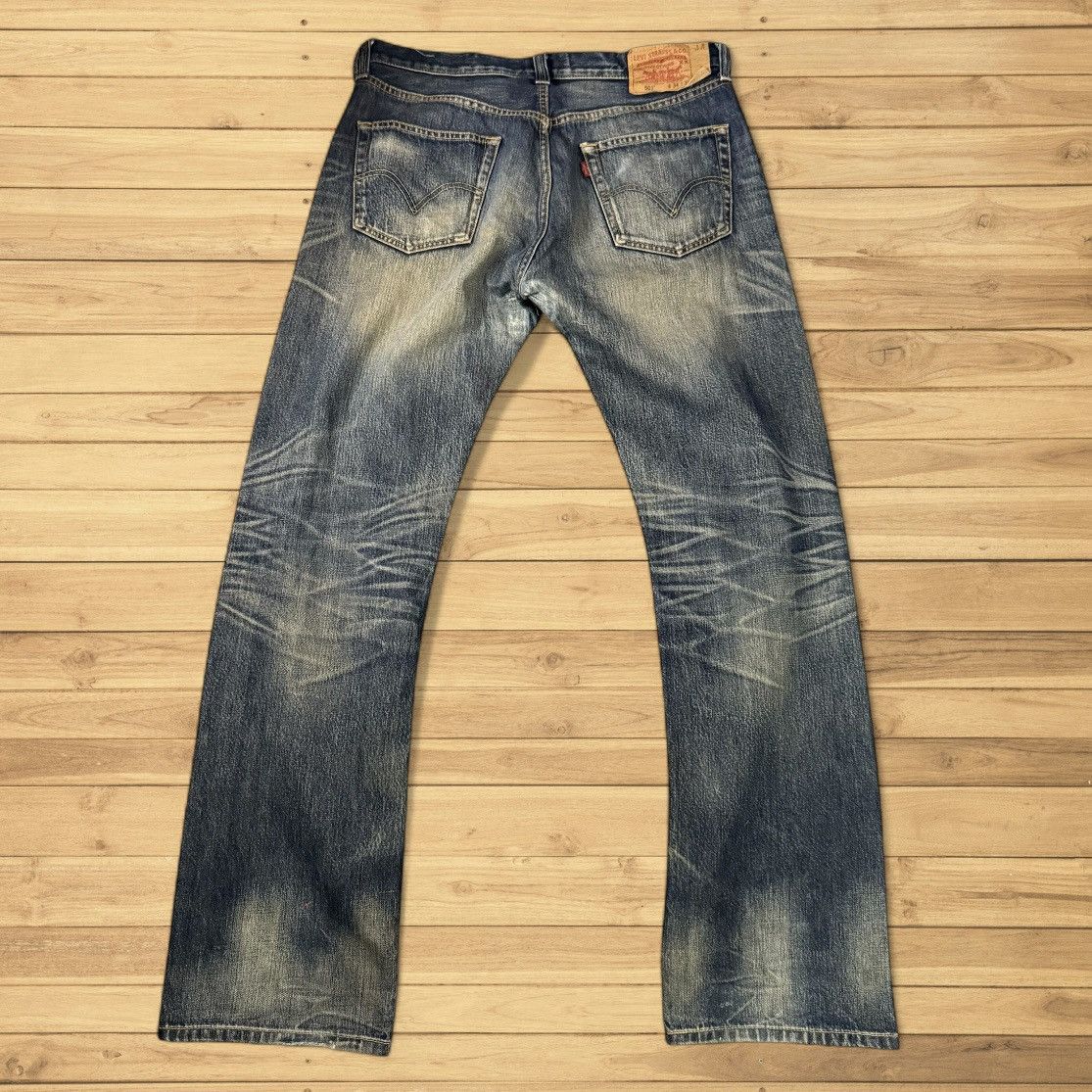 Levi's Made & Crafted 🔥🔥 Vintage Y2K Levis 501 Mud Distressed Rusty Denim Size US 34 / EU 50 - 2 Thumbnail