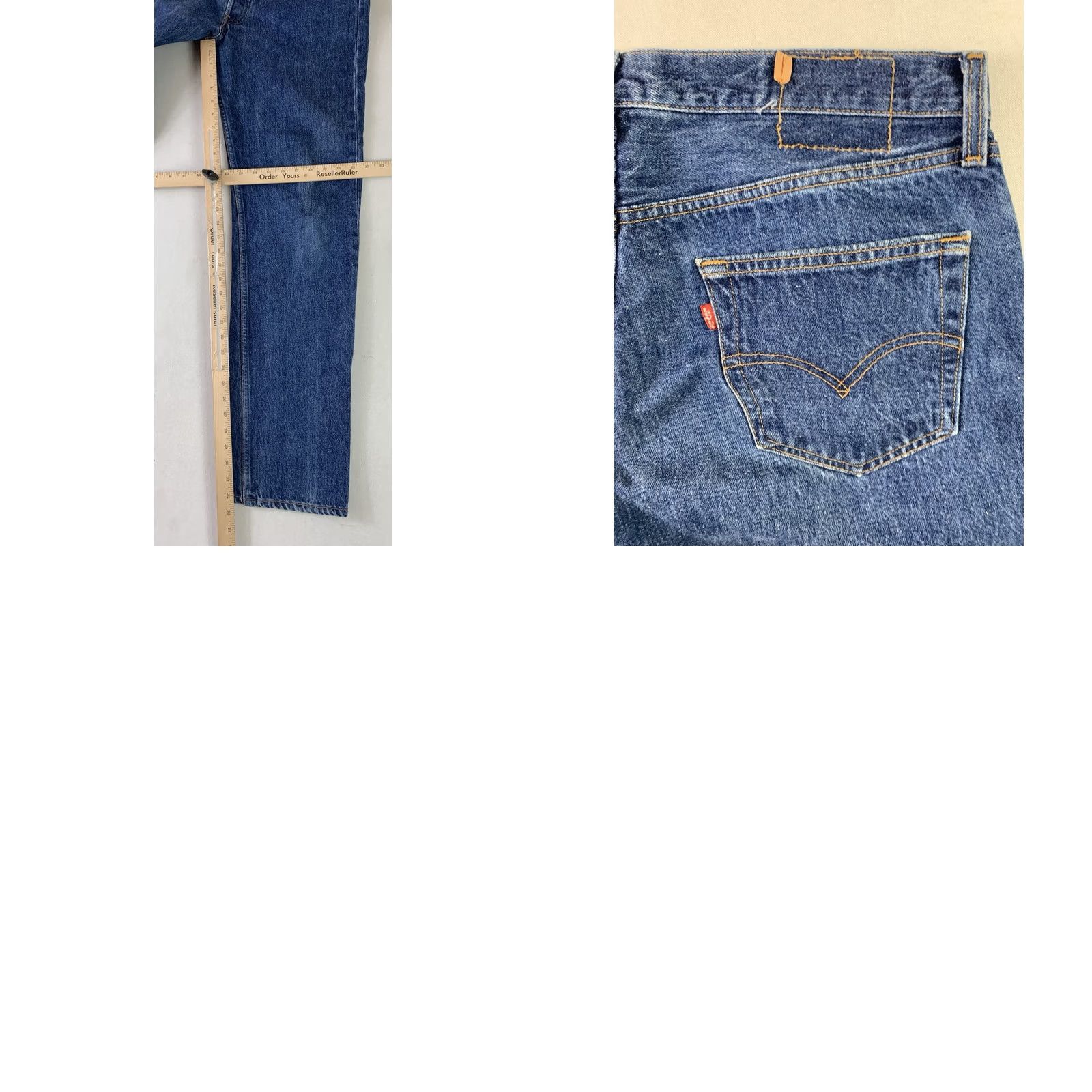 Levi's Levis 501 Jeans USA Blue Button Fly Mens 1990 vtg 36x36 (Fits 34x32) Made in Size US 34 / EU 50 - 8 Thumbnail