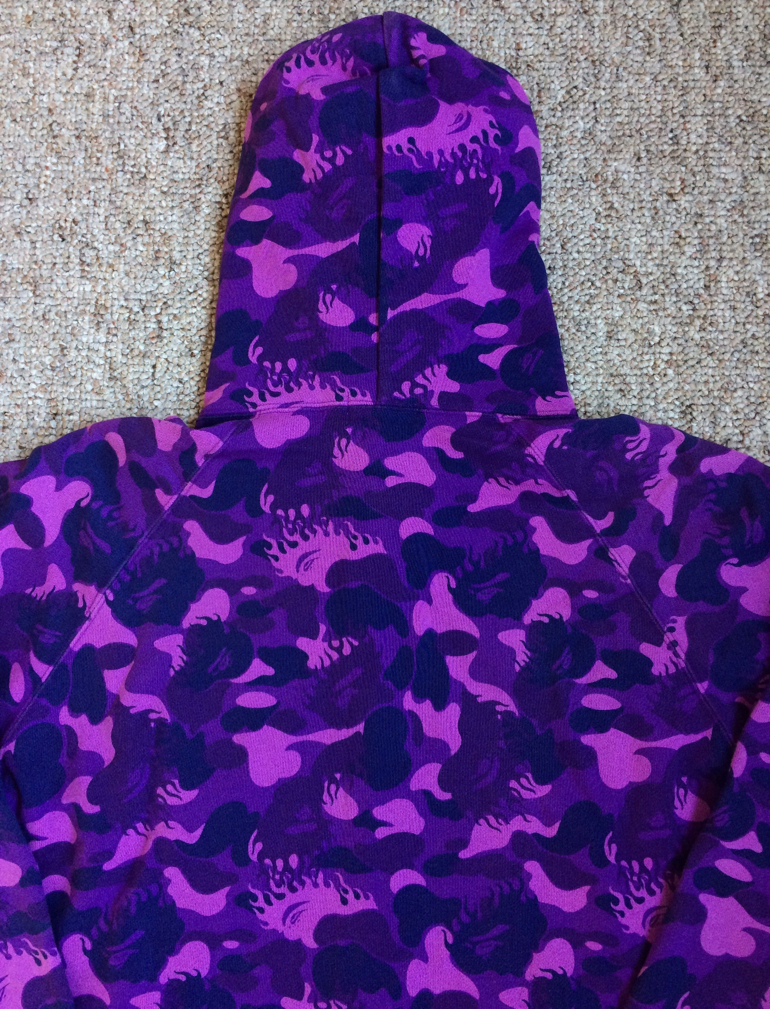 Bape OG Bathing Ape Purple Fire Camo Full Zip Hoodie Size US L / EU 52-54 / 3 - 7 Thumbnail