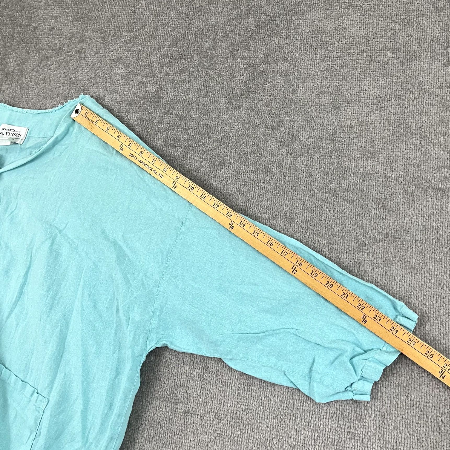 Vintage VINTAGE LA. FIXSUN Button Up Shirt Womens Large Oversized Boxy Blue Linen Side Shirring Size L / US 10 / IT 46 - 5 Thumbnail