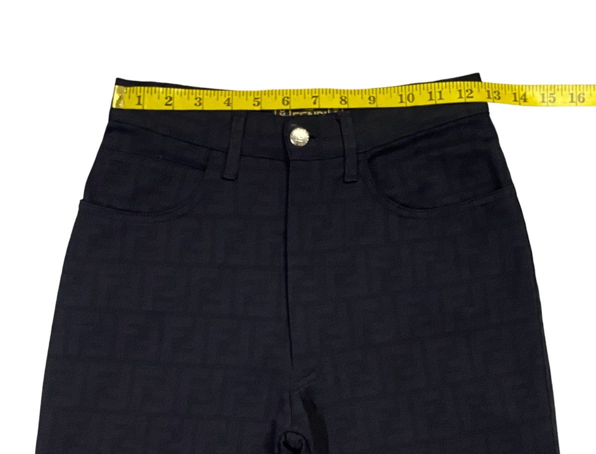 Fendi Vintage Fendi Zucca Monogram Stretch Black Pants Size 25" / US 0 / IT 36 - 4 Thumbnail