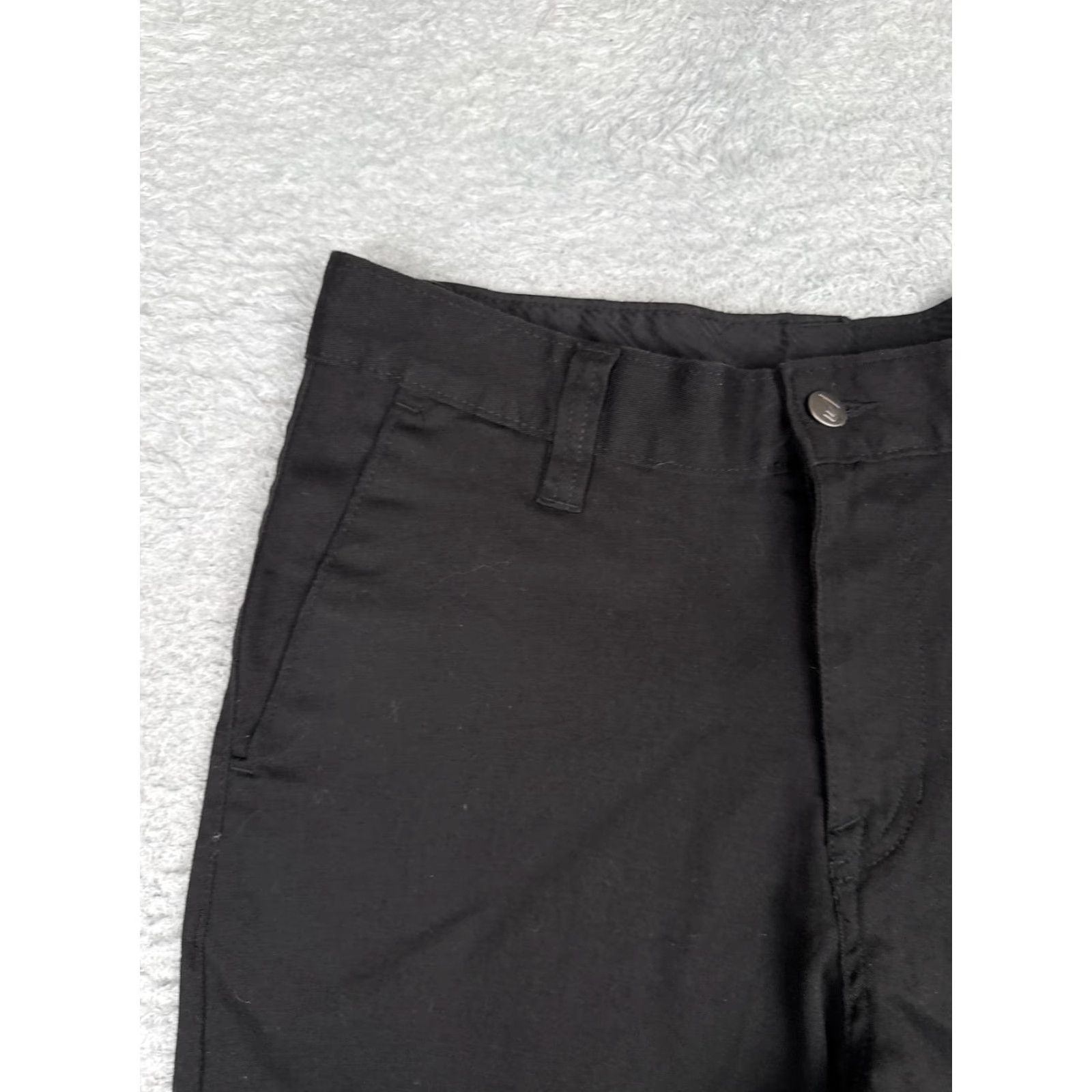 Volcom Volcom Mens 29 Black Canvas Chino Shorts Flat Front 10 Inseam Summer Casual Stretch Pockets Regular Fit Size US 29 - 4 Thumbnail