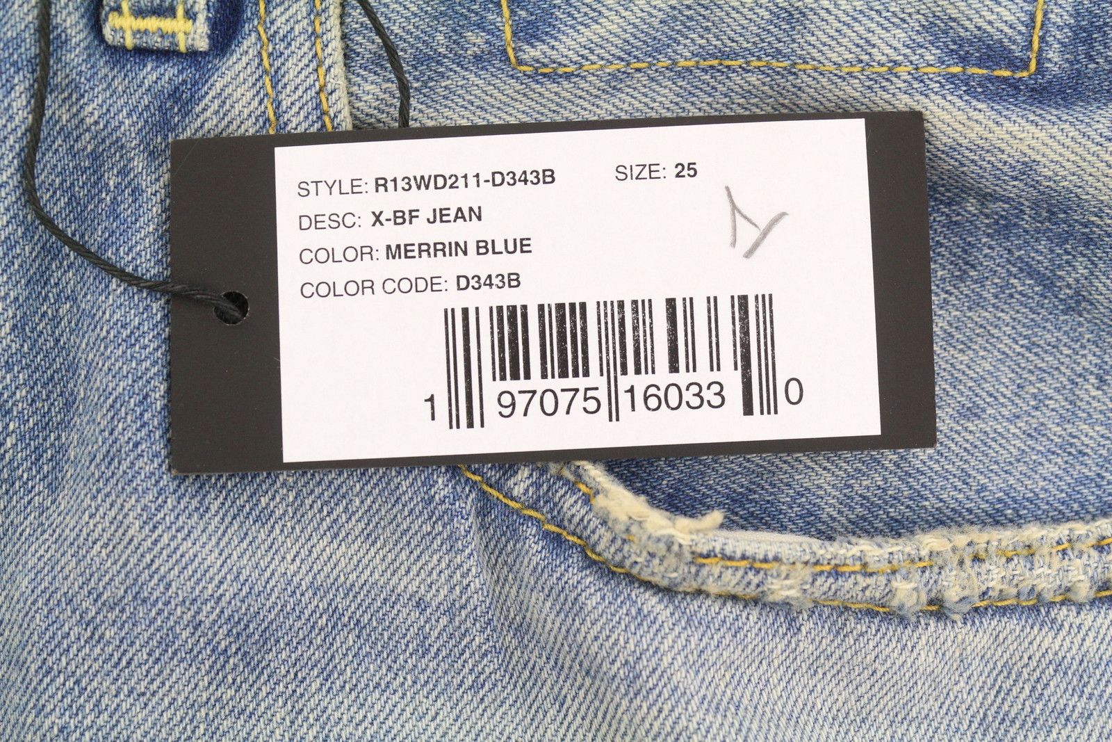 R13 X-BF 25 Merrin Washed Denim RRP799 87207 Size 25" / US 0 / IT 36 - 7 Thumbnail
