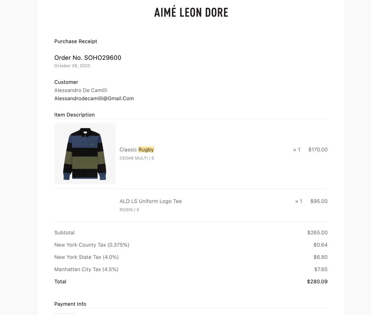 Aime Leon Dore Aime Leon Dore Classic Rugby Shirt Size US S / EU 44-46 / 1 - 6 Thumbnail