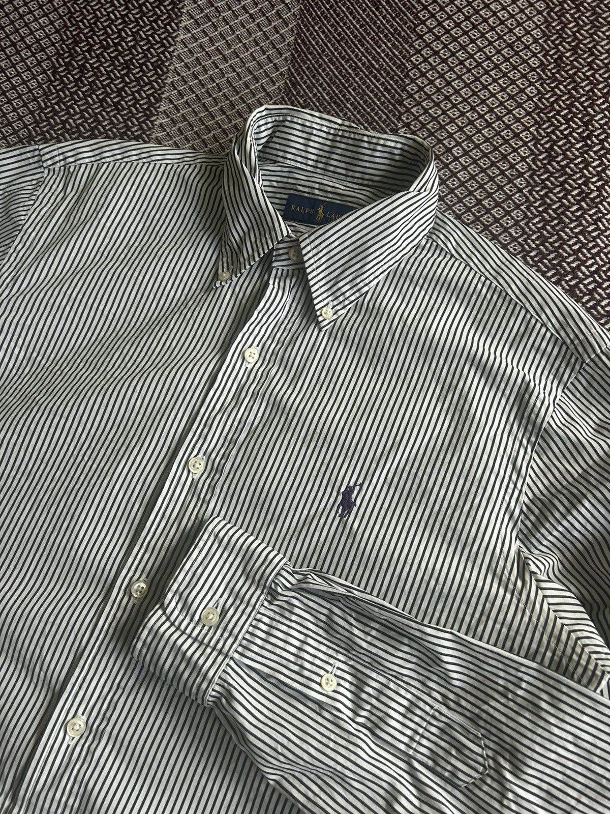 Polo Ralph Lauren Polo Ralph Lauren Striped Solid Style Shirt Button Up Size M Size US M / EU 48-50 / 2 - 9 Thumbnail