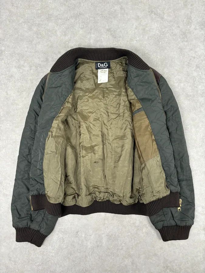 Dolce & Gabbana AW2001 Dolce & Gabbana Quilted Olive Hybrid Leather Bomber Jacket Size US M / EU 48-50 / 2 - 7 Thumbnail