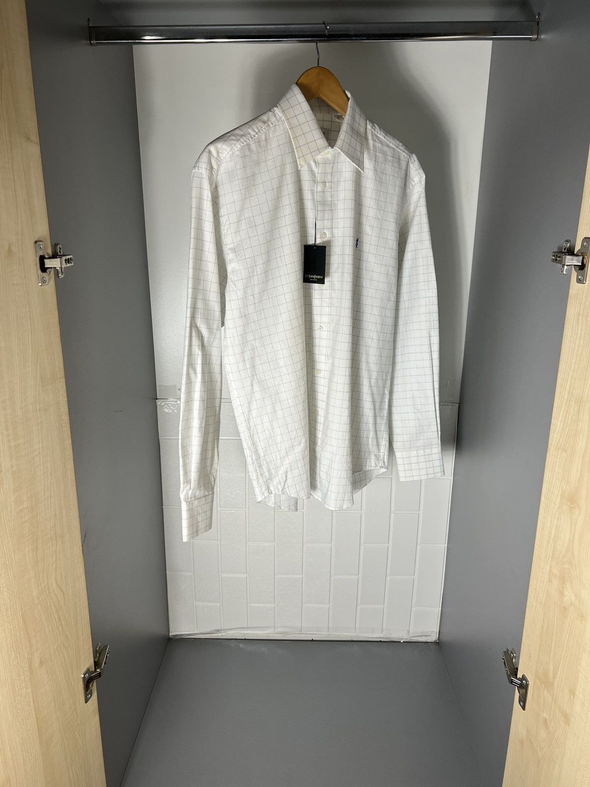 Saint Laurent Paris VINTAGE YVES SAINT LAURENT CLASSIC DESIGNER SHIRT RETRO 90s Size US XL / EU 56 / 4 - 2 Thumbnail