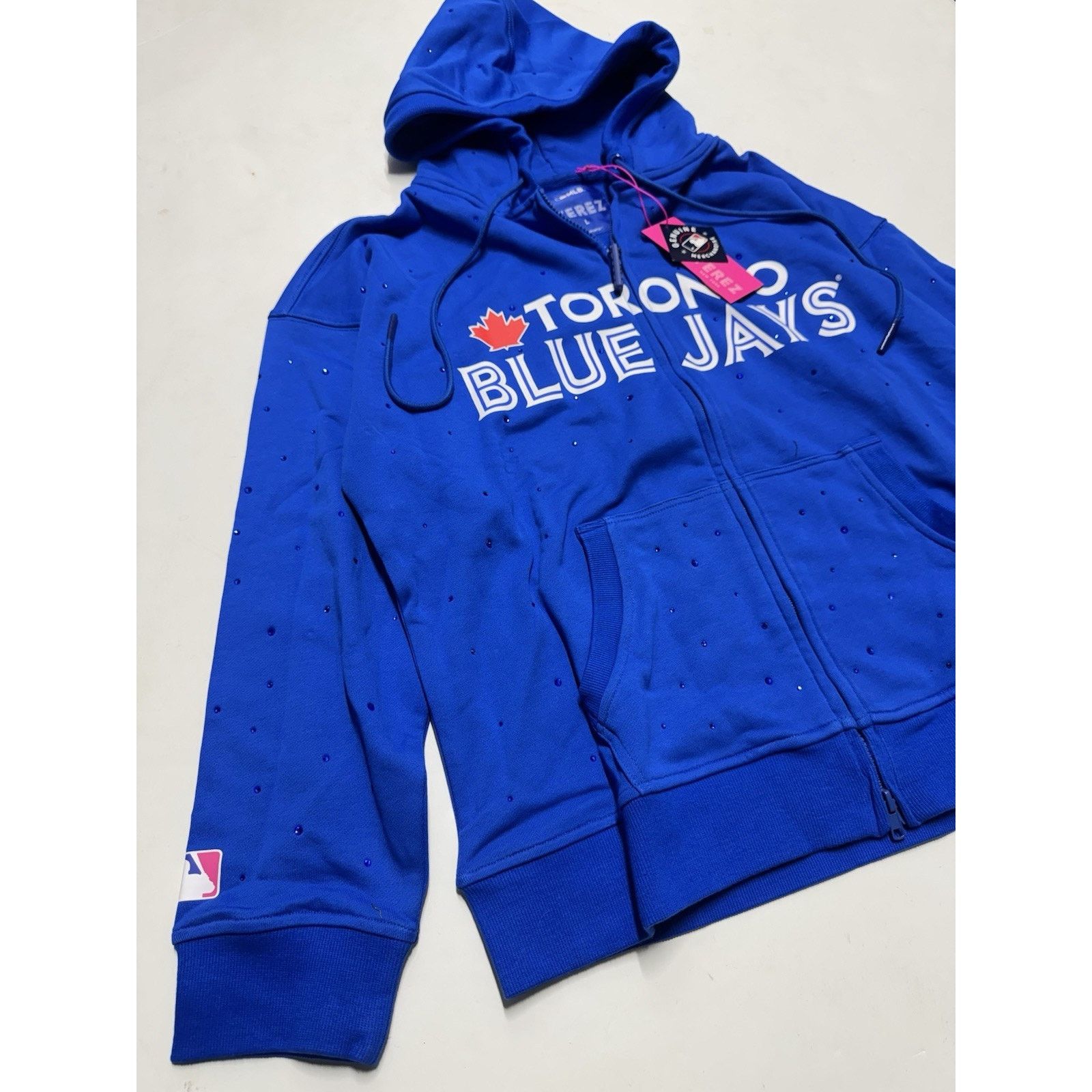 Terez Terez Toronto Blue Jays Team Colors Gems Hoddie Large NWT! Size US L / EU 52-54 / 3 - 1 Thumbnail