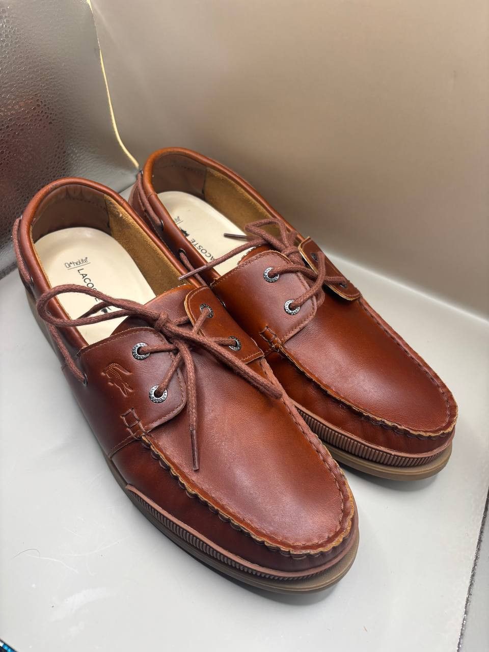 Lacoste Lacoste Nautic 120 2 Brown Leather Boat Shoes US 12 EUR 46 Size US 12 / EU 45 - 10 Thumbnail
