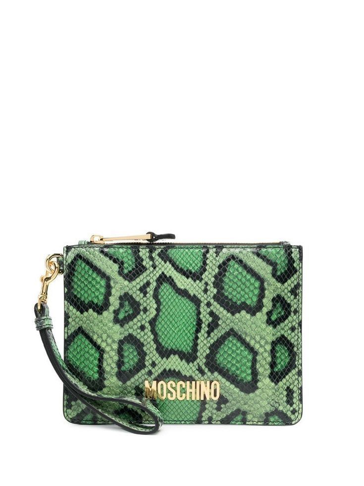 Moschino !DS! SS23 Moschino Snake Skin Pattern Leather Clutch Pouch Size ONE SIZE - 3 Thumbnail