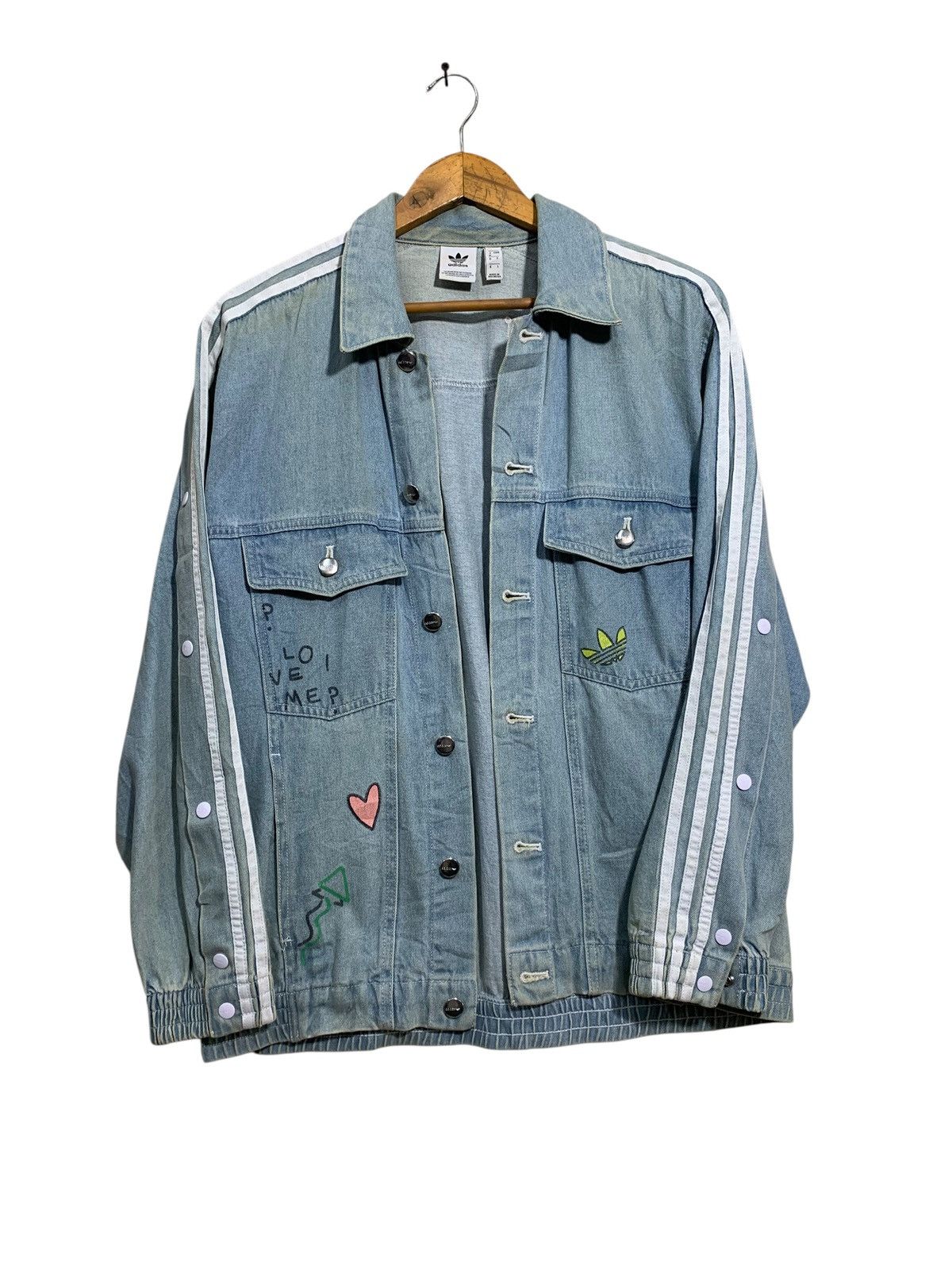 Adidas 🔥ADIDAS X FIORUCCI BLUE DENIM JACKETS Size M / US 6-8 / IT 42-44 - 7 Thumbnail