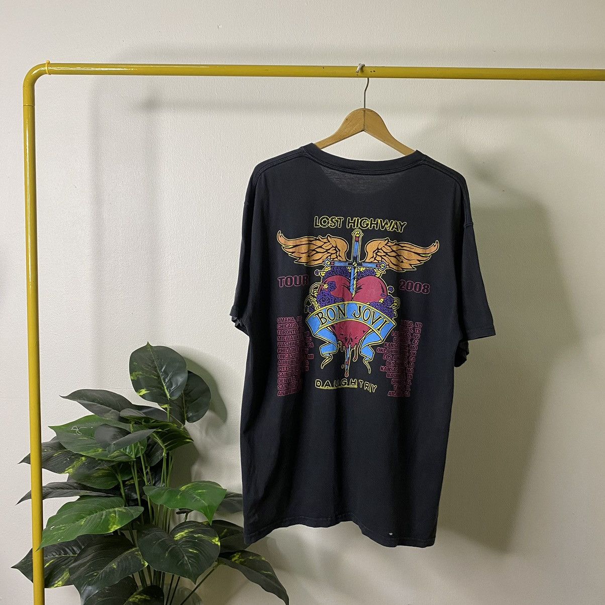 Band Tees × Vintage Vintage 2008 Bon Jovi The Lost Highway Album Tour Tee Size US XL / EU 56 / 4 - 5 Thumbnail