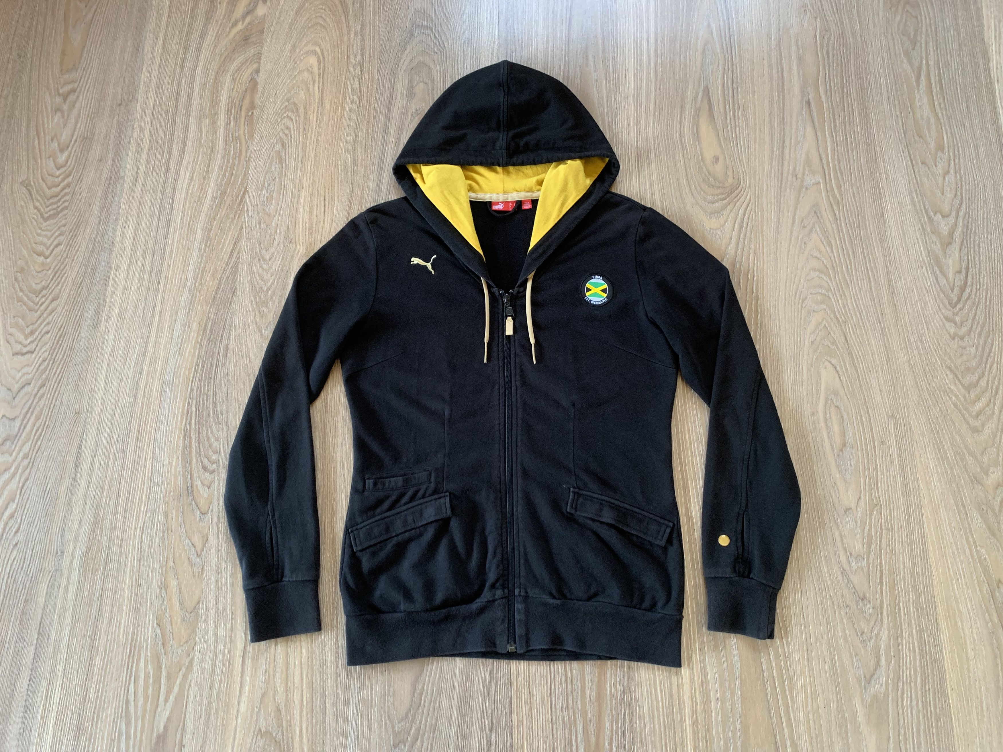 Puma × Vintage Puma Jamaica Cotton Vintage Zip Hoodie Size L / US 10 / IT 46 - 1 Thumbnail