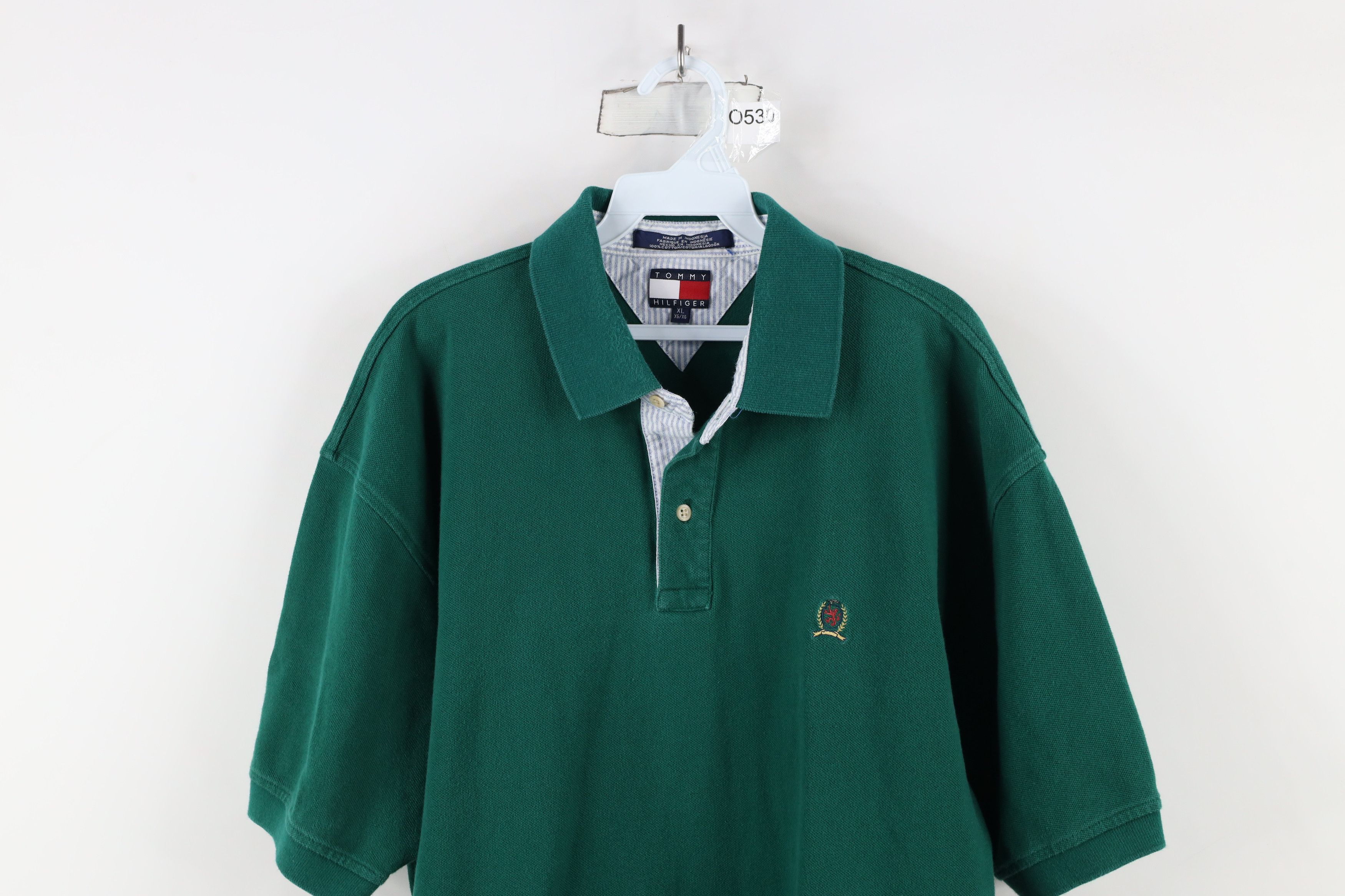 Tommy Hilfiger × Vintage Vintage 90s Tommy Hilfiger Pique Cotton Polo Shirt Green Size US XL / EU 56 / 4 - 2 Thumbnail