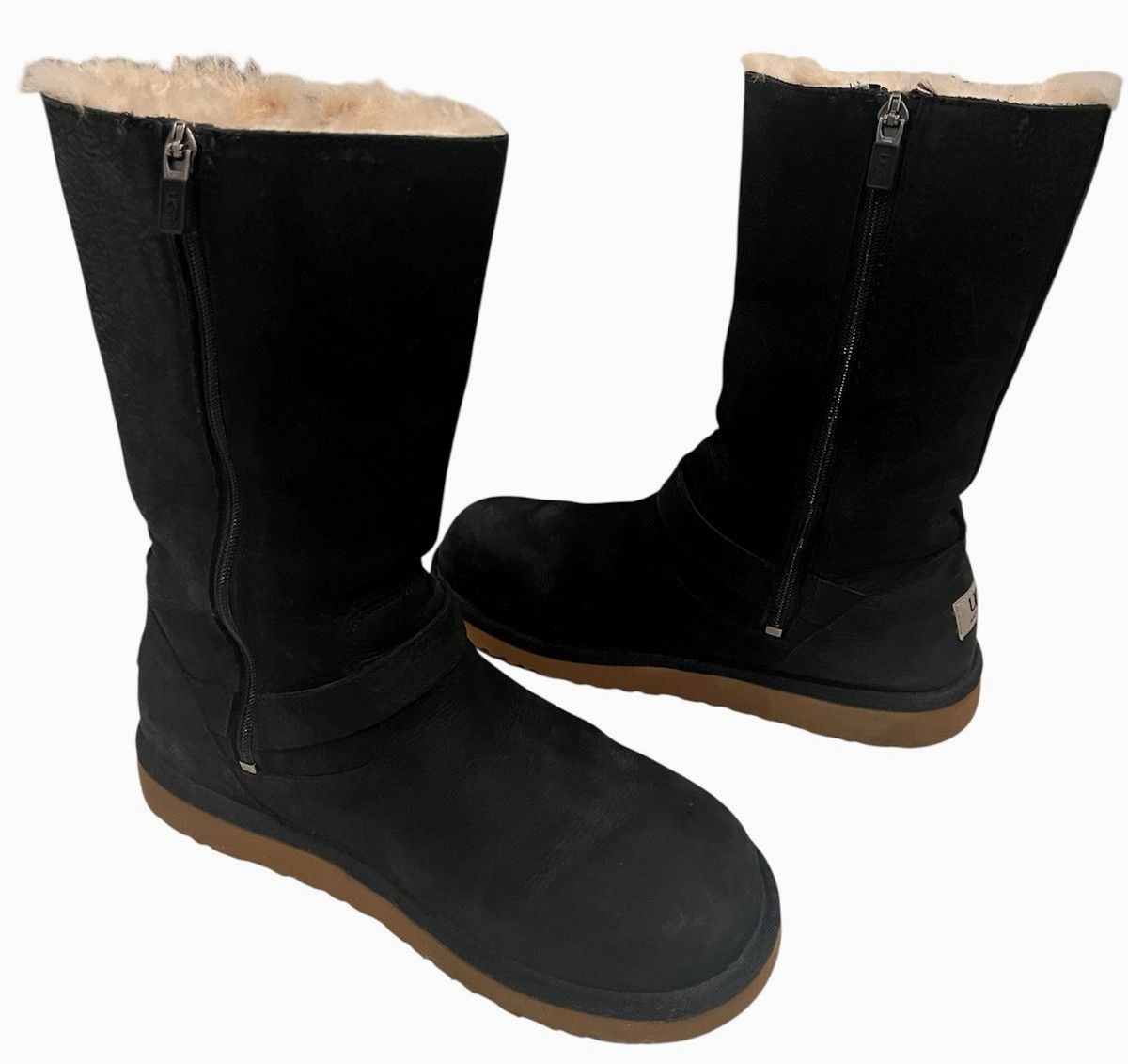 Ugg UGG Kengsington Leather Sheepskin Buckles Moto Boots Size US 6 / IT 36 - 5 Thumbnail