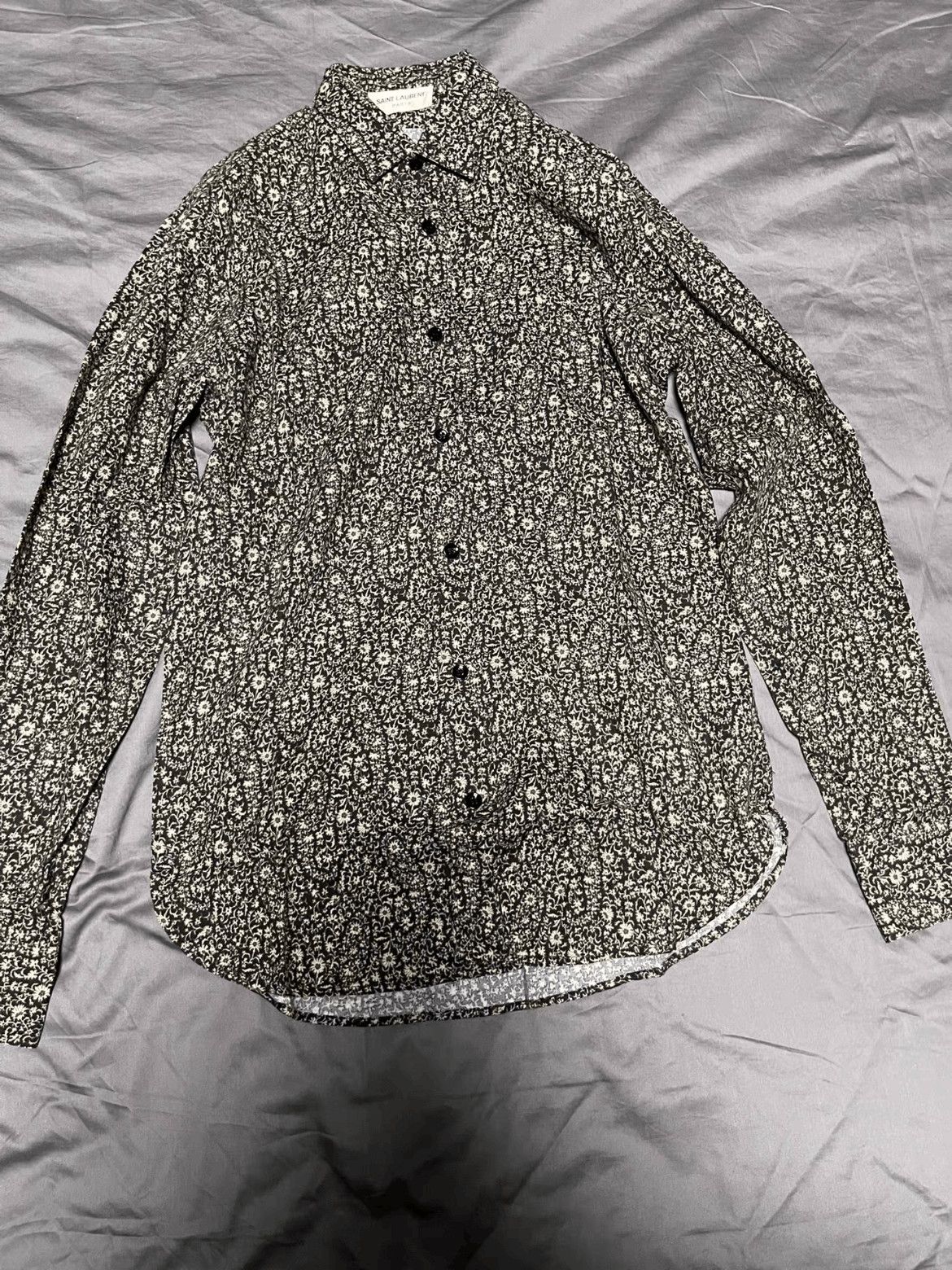 Sz 37 Saint Laurent Paris 15SS Flowers Print Shirt