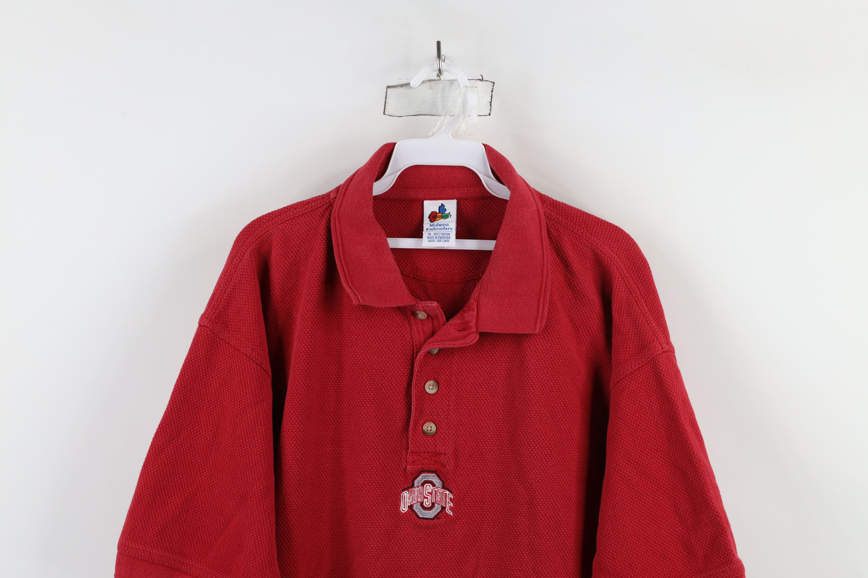 Vintage Vintage 90s Ohio State University Thermal Collared Shirt Size US XL / EU 56 / 4 - 2 Thumbnail