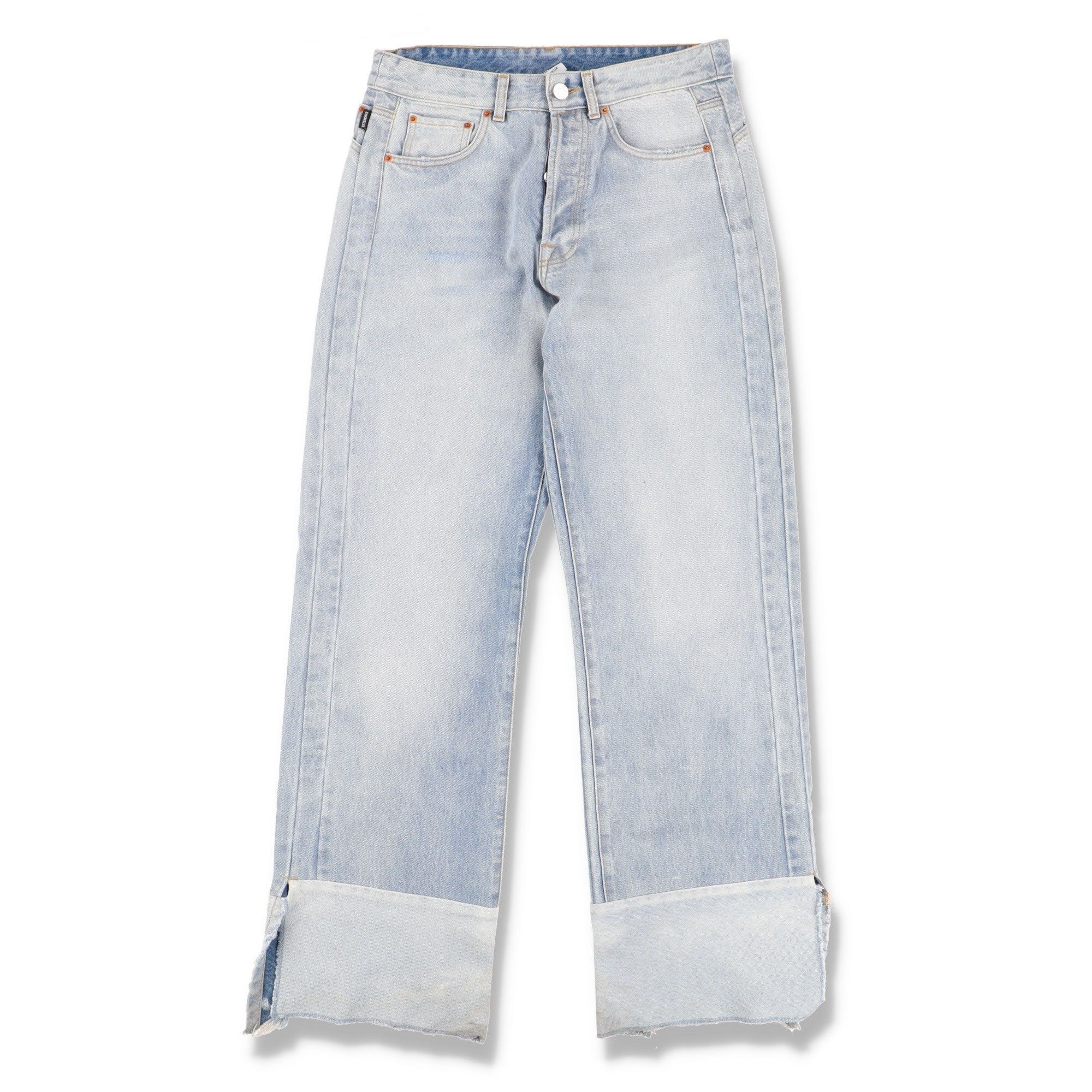 image of Vetements Wide Leg Split Jeans in Blue, Women's (Size 30)