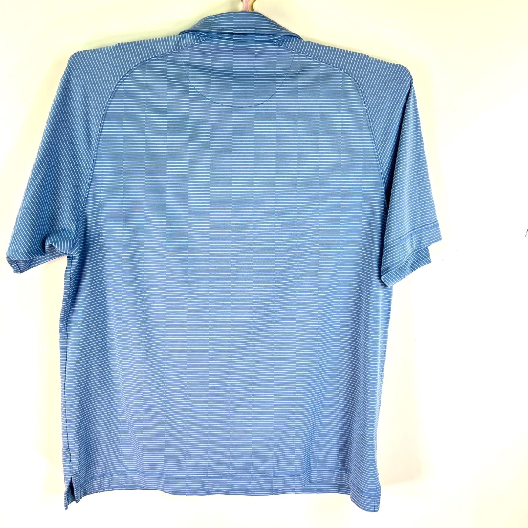 Tasso Elba Tasso Elba Polo Shirt Mens L Striped Blue Golf Performance Short Sleeve Regular Fit Shirt Size US L / EU 52-54 / 3 - 6 Thumbnail