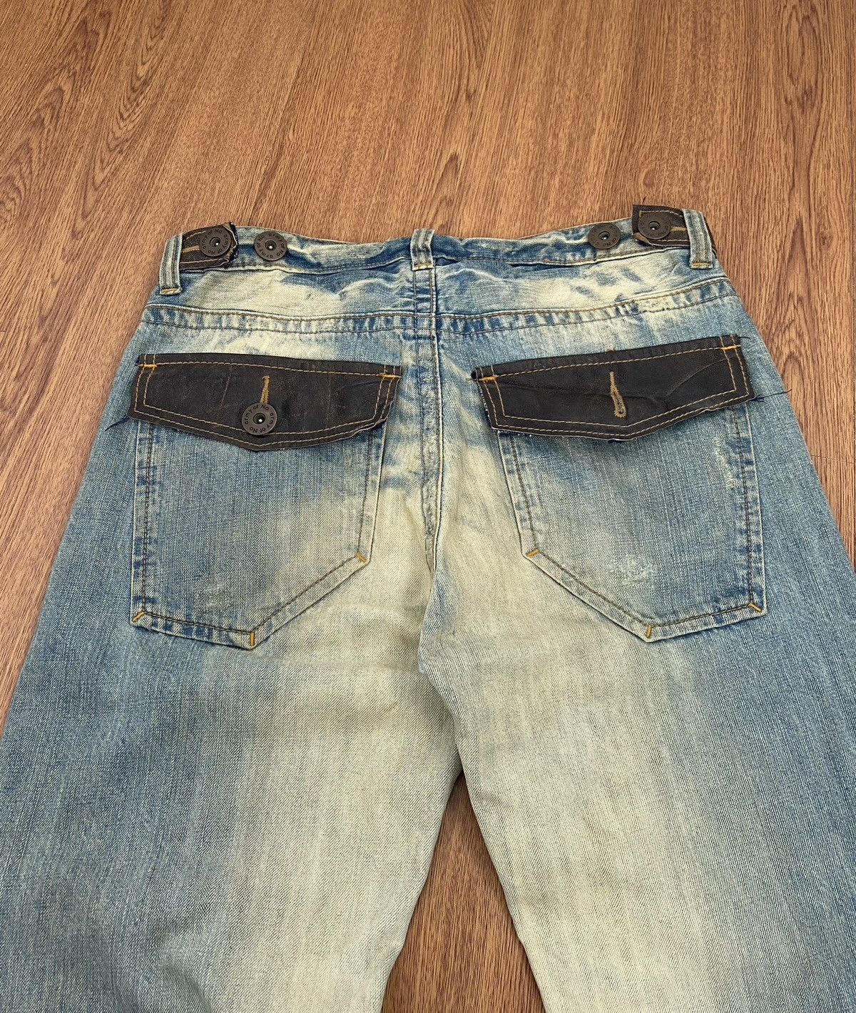 If Six Was Nine × Japanese Brand × Le Grande Bleu (L.G.B.) Army of no mud max distressed jeans Size US 32 / EU 48 - 3 Thumbnail
