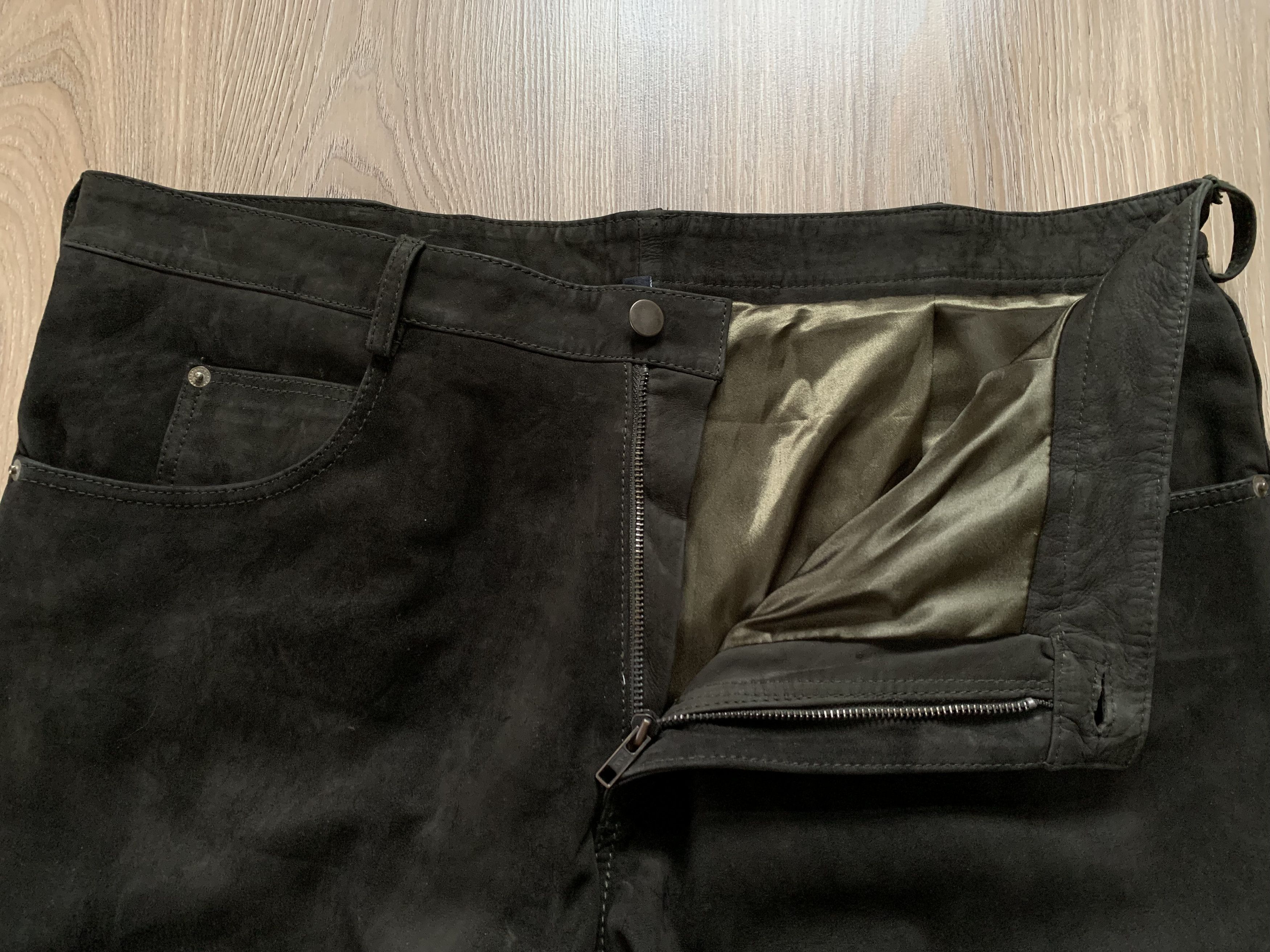 Vintage Mens Vintage Heavy Khaki Leather Pant Size US 40 / EU 56 - 5 Thumbnail